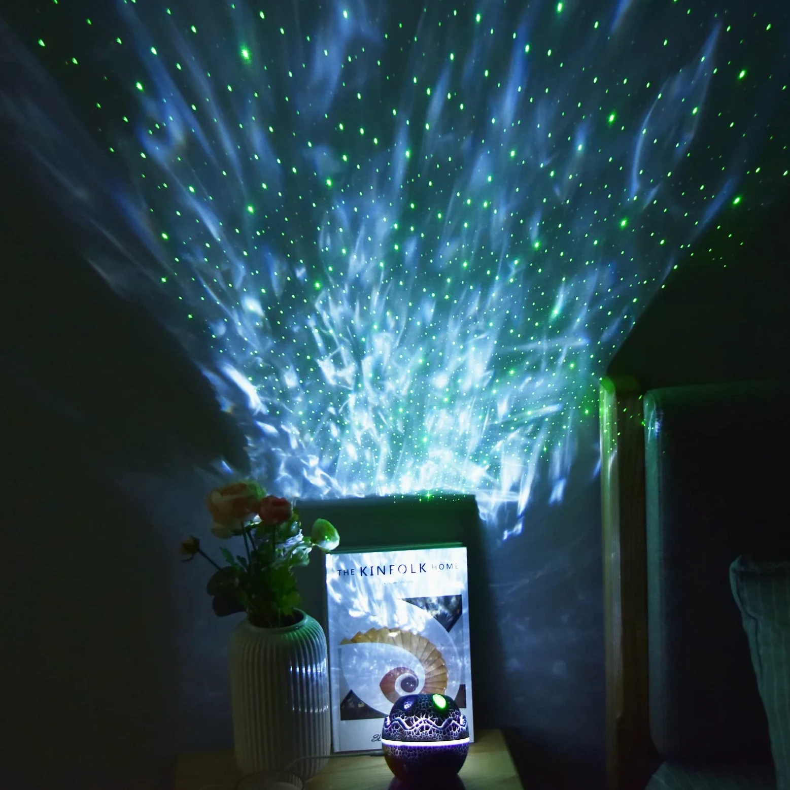 Proiettore a Stella con di Dinosauro Luce Notturna Magica RGB con Musica per Camera da Letto e Soggiorno, Proiettore a Stella Rumore Bianco per Bambini, Materiale ABS+PC