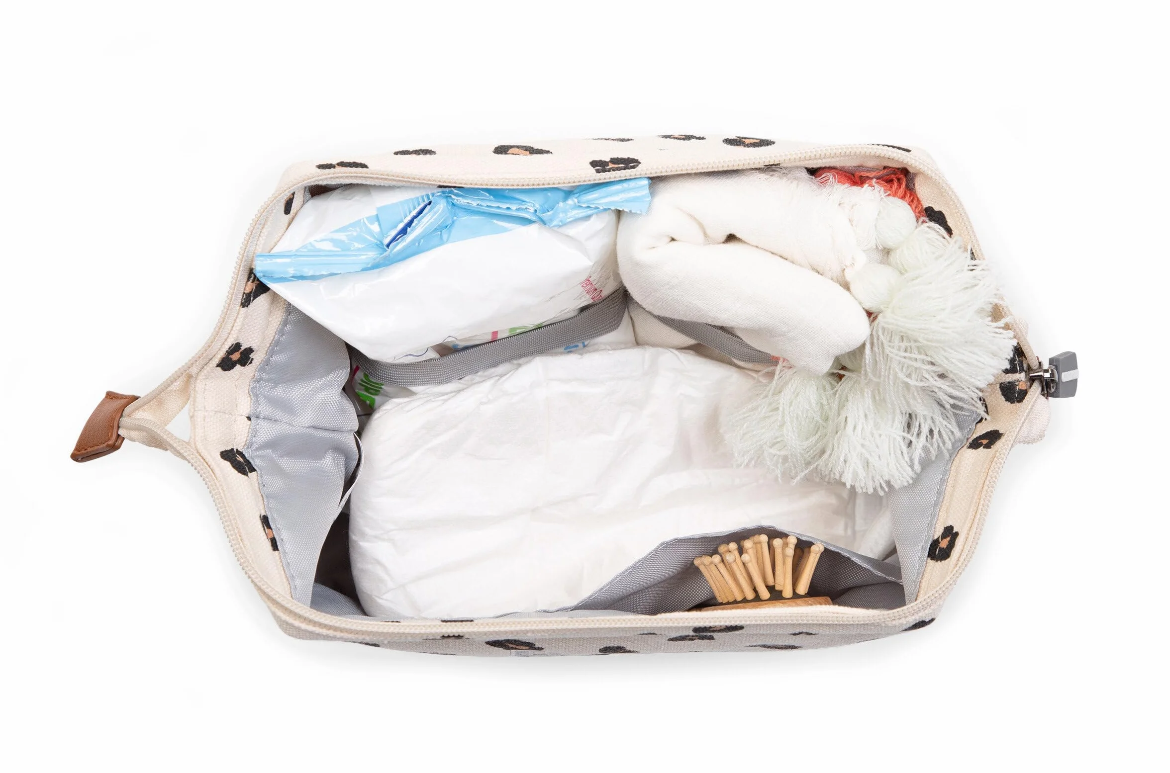 CHILDHOME Astuccio da toilette per neonato/bambino idrorepellente chiusura lampo leopardo