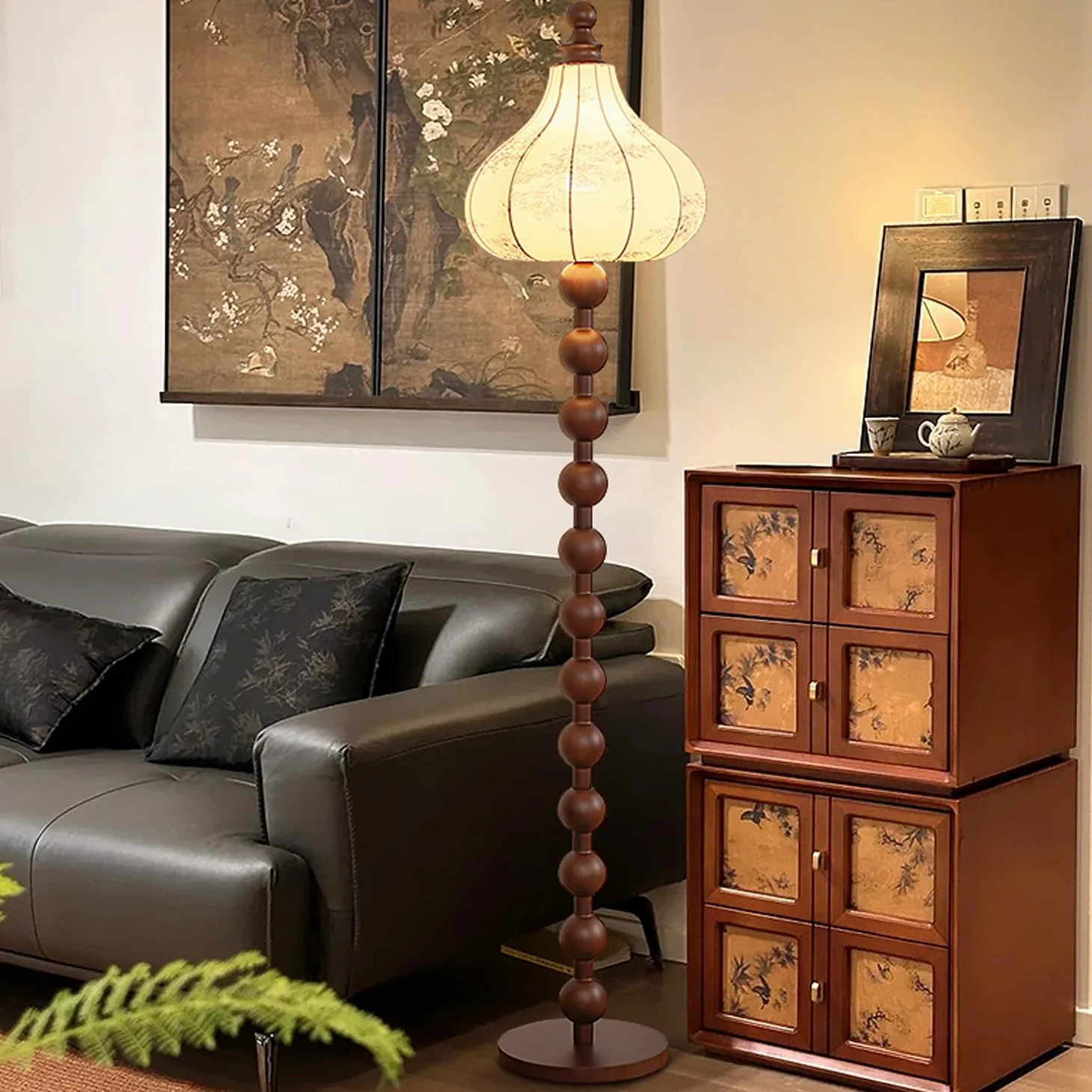 CCXXYGWJ Lampada da, Globo in Legno di Noce dimmerabile, Stile Art Déco per Soggiorno, Studio, cameretta dei Bambini - Decorazione della casa