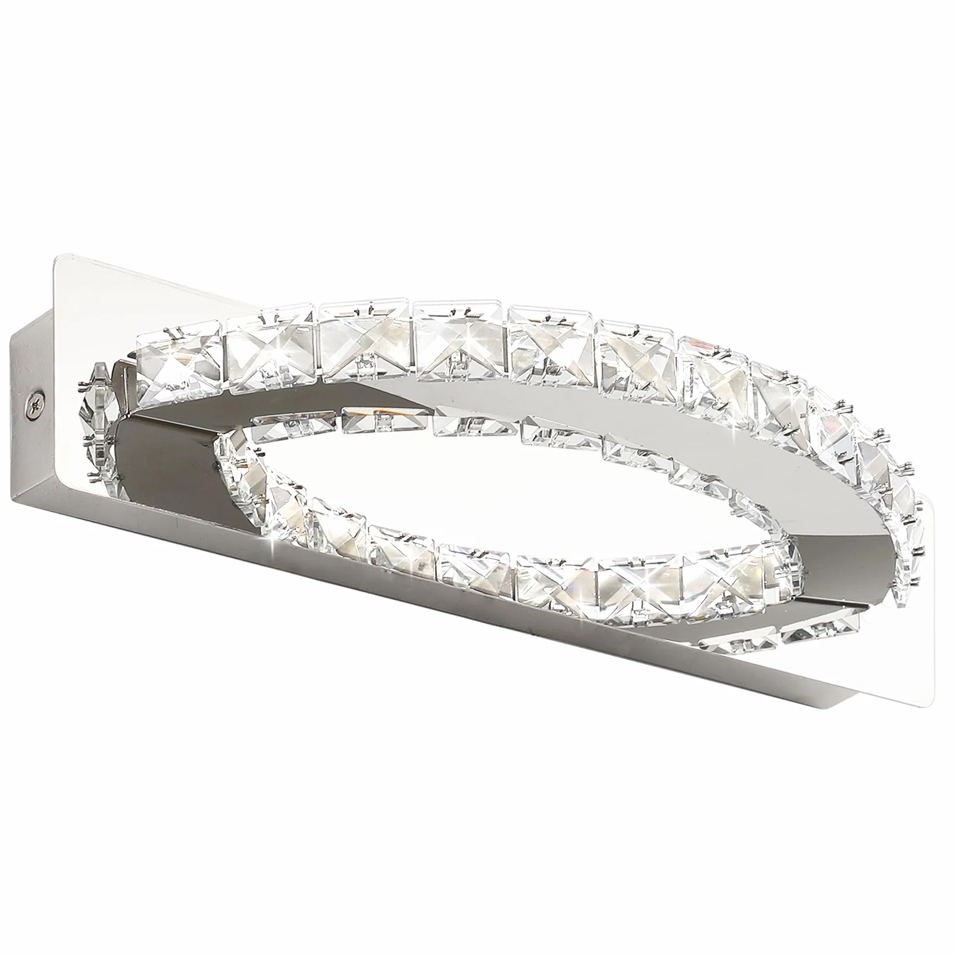 Lampada da specchio a LED 15 W 1080 lumen 4000 K con cristalli IP44 impermeabile 230 V cromata (50cm, Cromo)