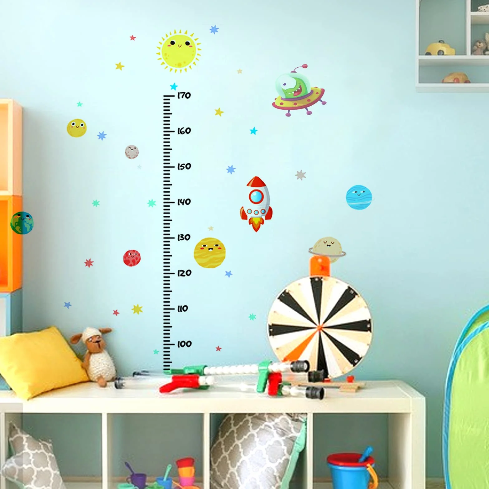 Adesivi Murali Bambini Grafico Altezza Adesivo Parete Tabella Crescita Altezza Cartone Animato