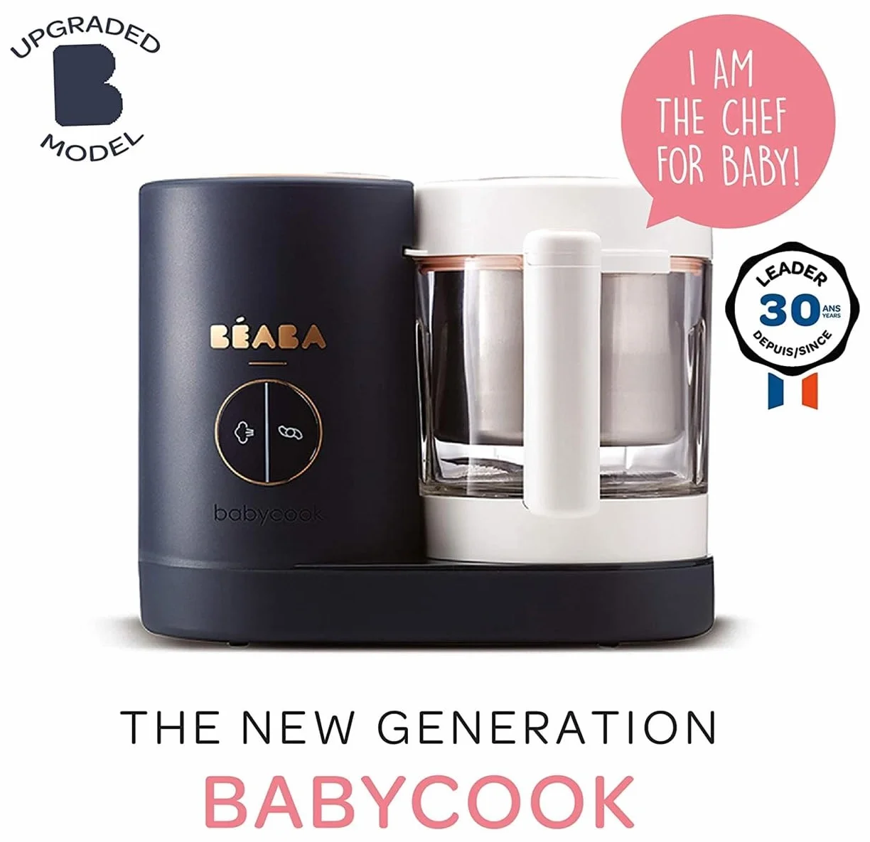 Béaba Babycook Neo Macchina per alimenti bebè 6 in 1 robot da cucina frullatore fornello vapore ciotola vetro acciaio inox