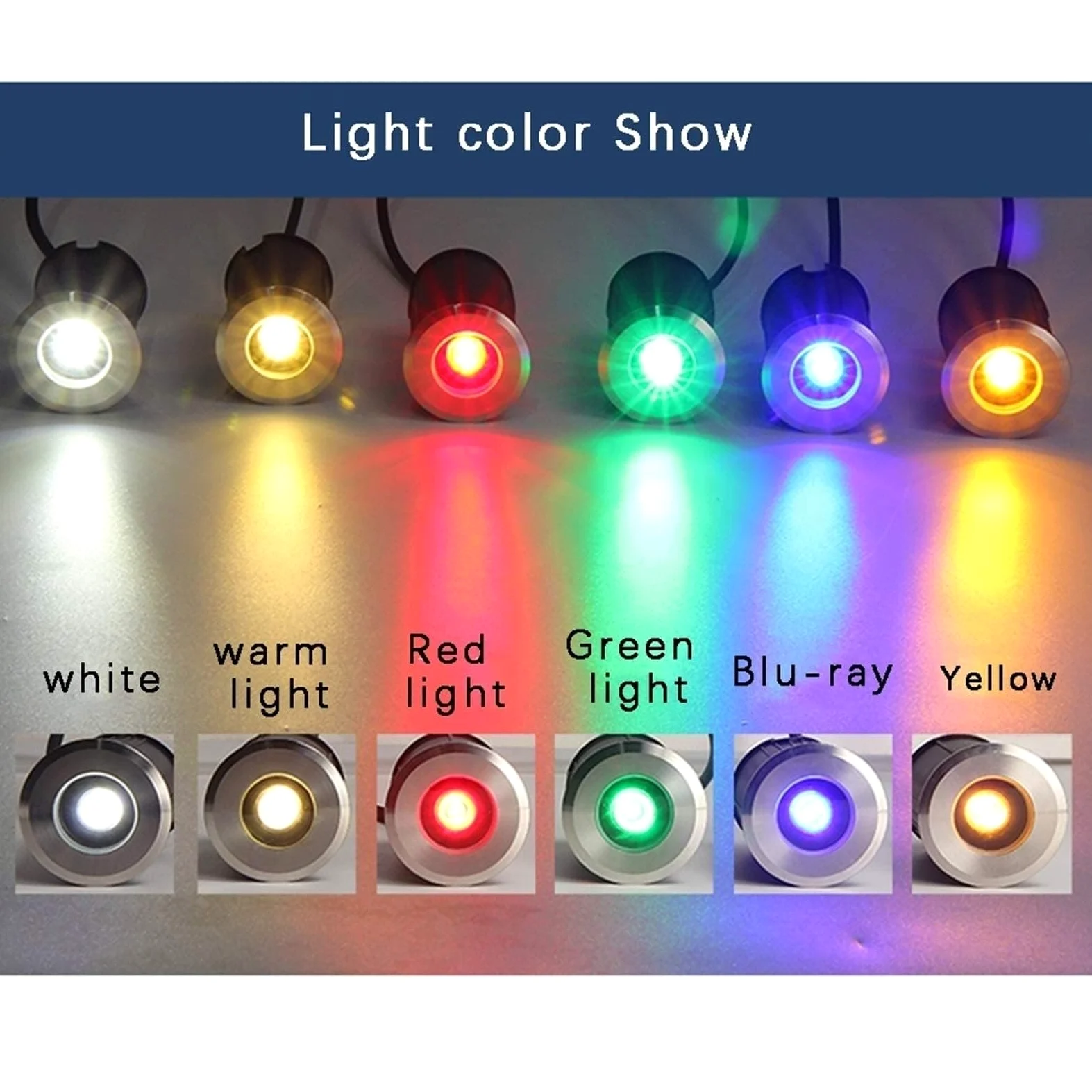 Luci A LED Subacquee per Laghetto per Esterni Giardino Festa Fontana Anello Luminoso Ip68 Piscina Dc 12V Acciaio Inossidabile Spot Rosso 75 Mm 3W; Giallo 62 Mm