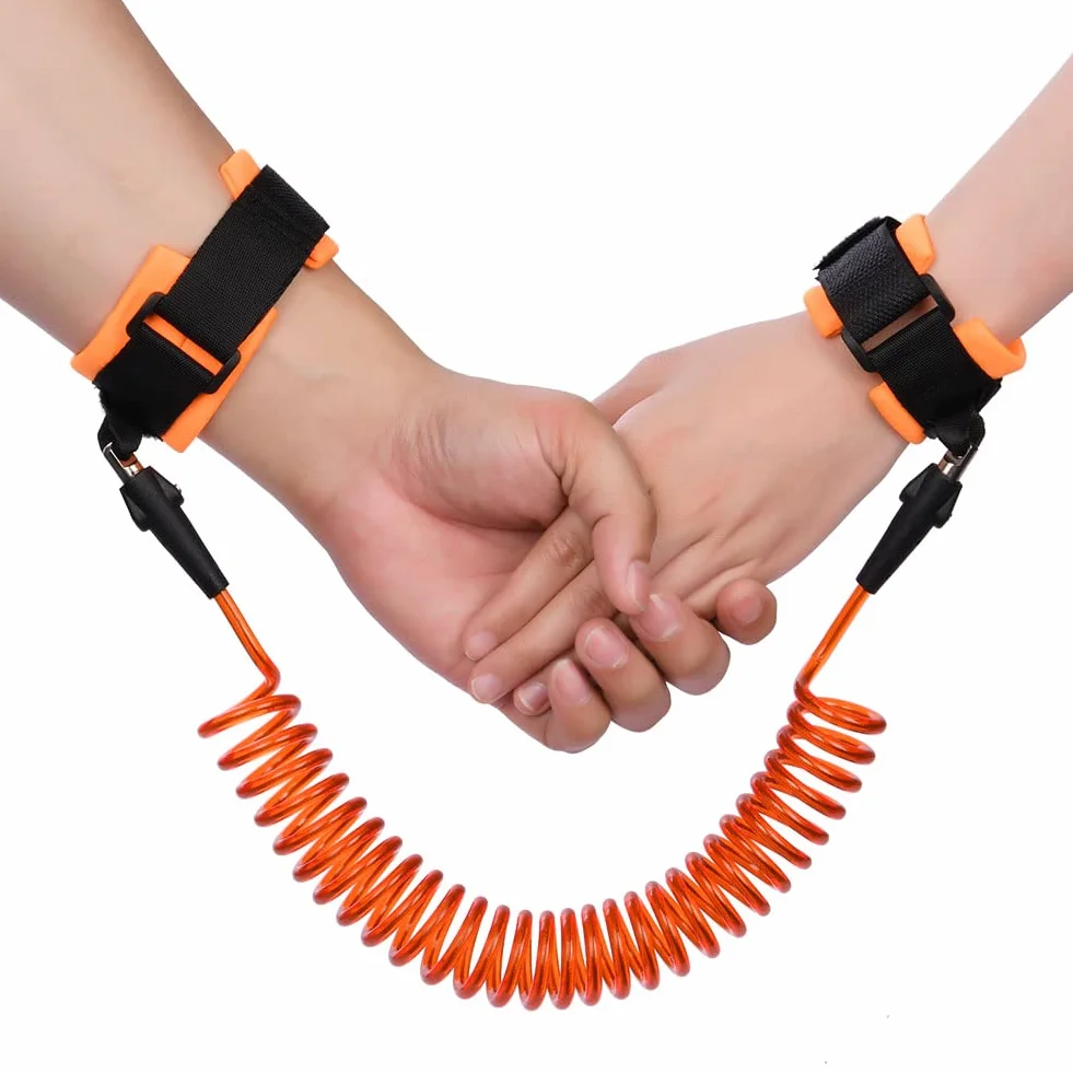 AOMIG Bracciale Sicurezza Bambino 2.5M Anti-Perso Guinzaglio Polso Arancia