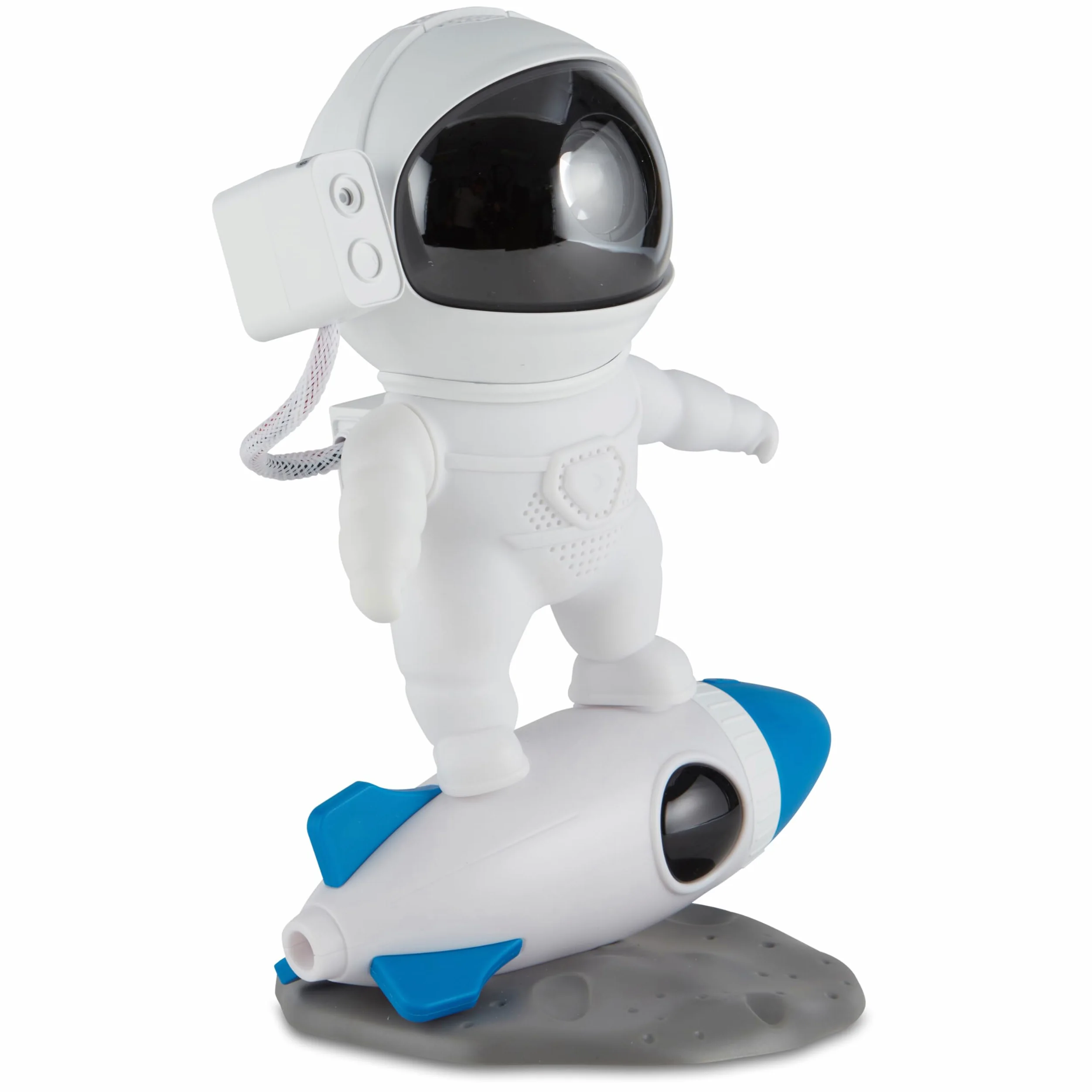 Wireless Express Rocket Man - Altoparlante Bluetooth Astronauta con Proiettore Luce Notte Stellata, Rumore Bianco, Timer, Testa Rotante, Telecomando