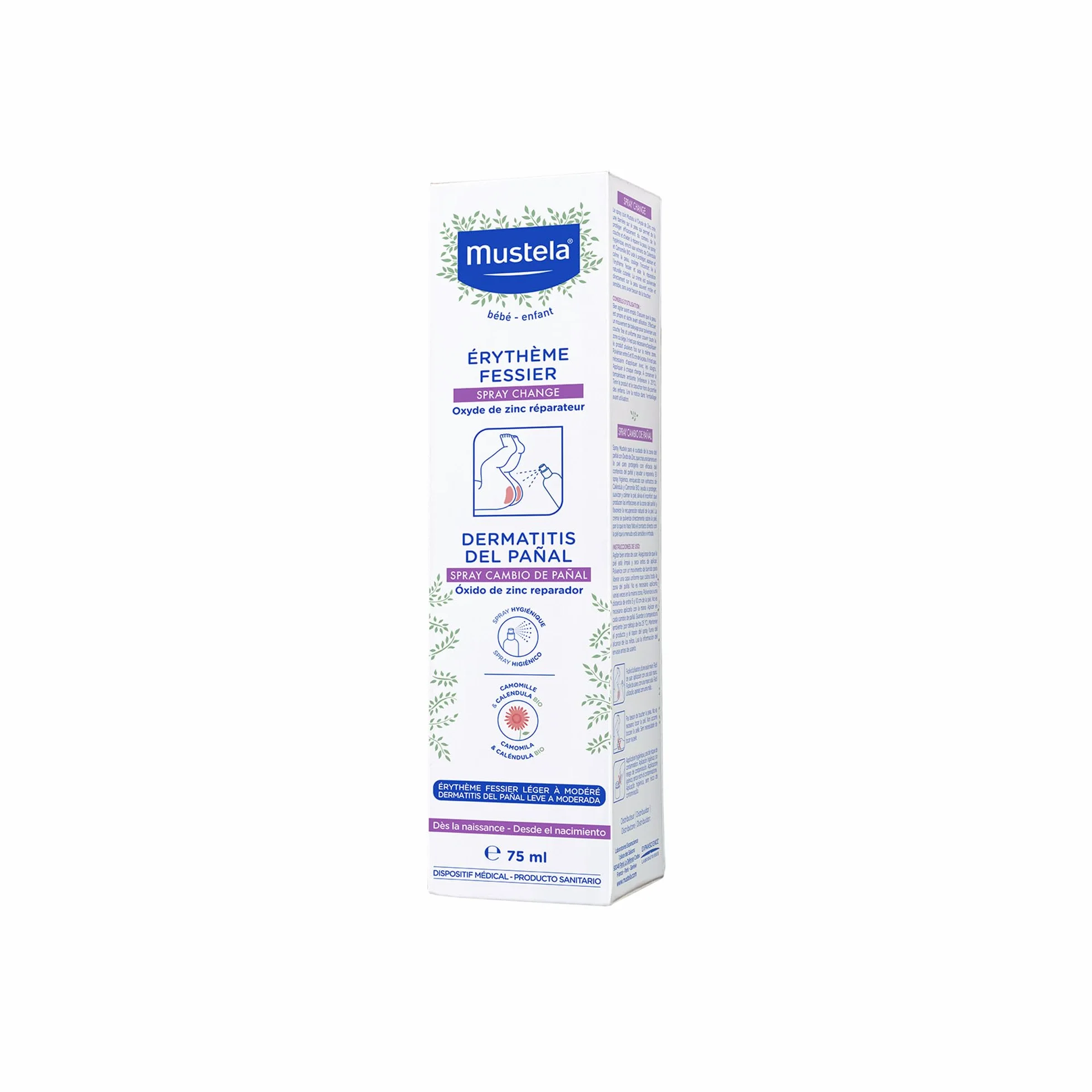 Mustela Spray Cambio Pannolino Ossido di Zinco 75ml per Eritema Neonati