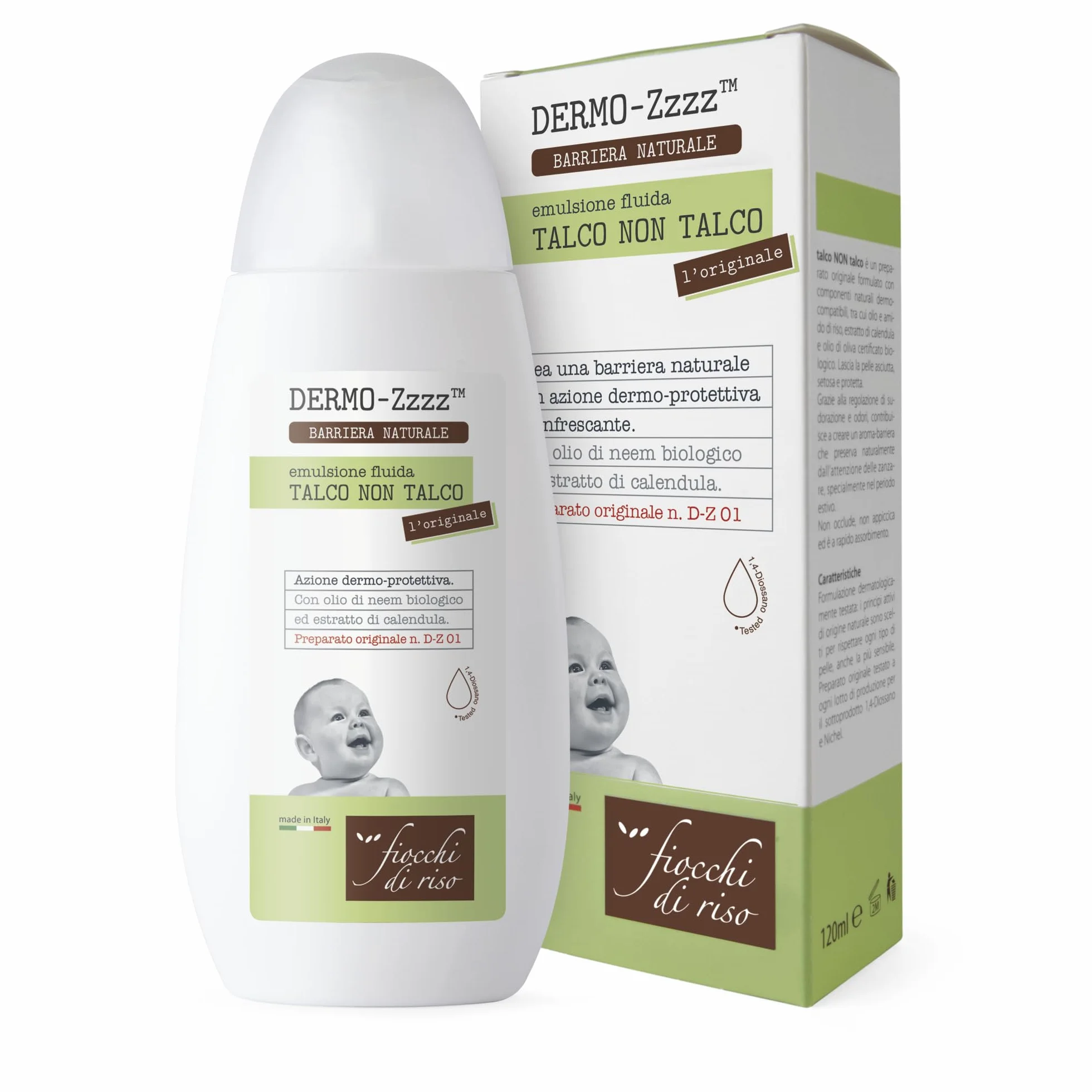 Fiocchi di Riso Talco Originale 120ml - Barriera Naturale Antizanzare