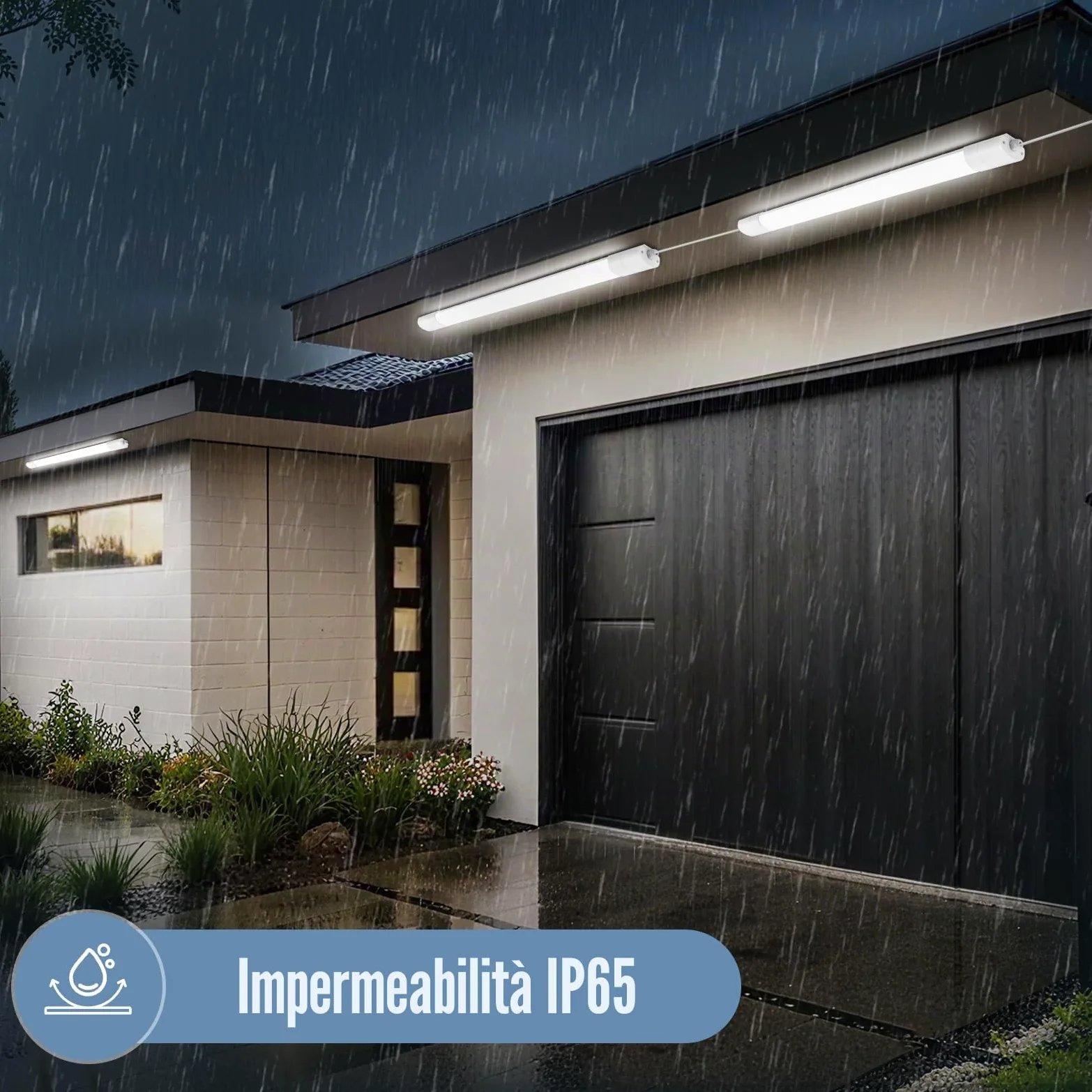 Lampada a LED per ambienti umidi, 90 cm, 30 W, 3300 lm, IP65, impermeabile, per ambienti umidi, per cantina, officina, garage, cucina, bagno, ufficio, bianco neutro, 4000 K