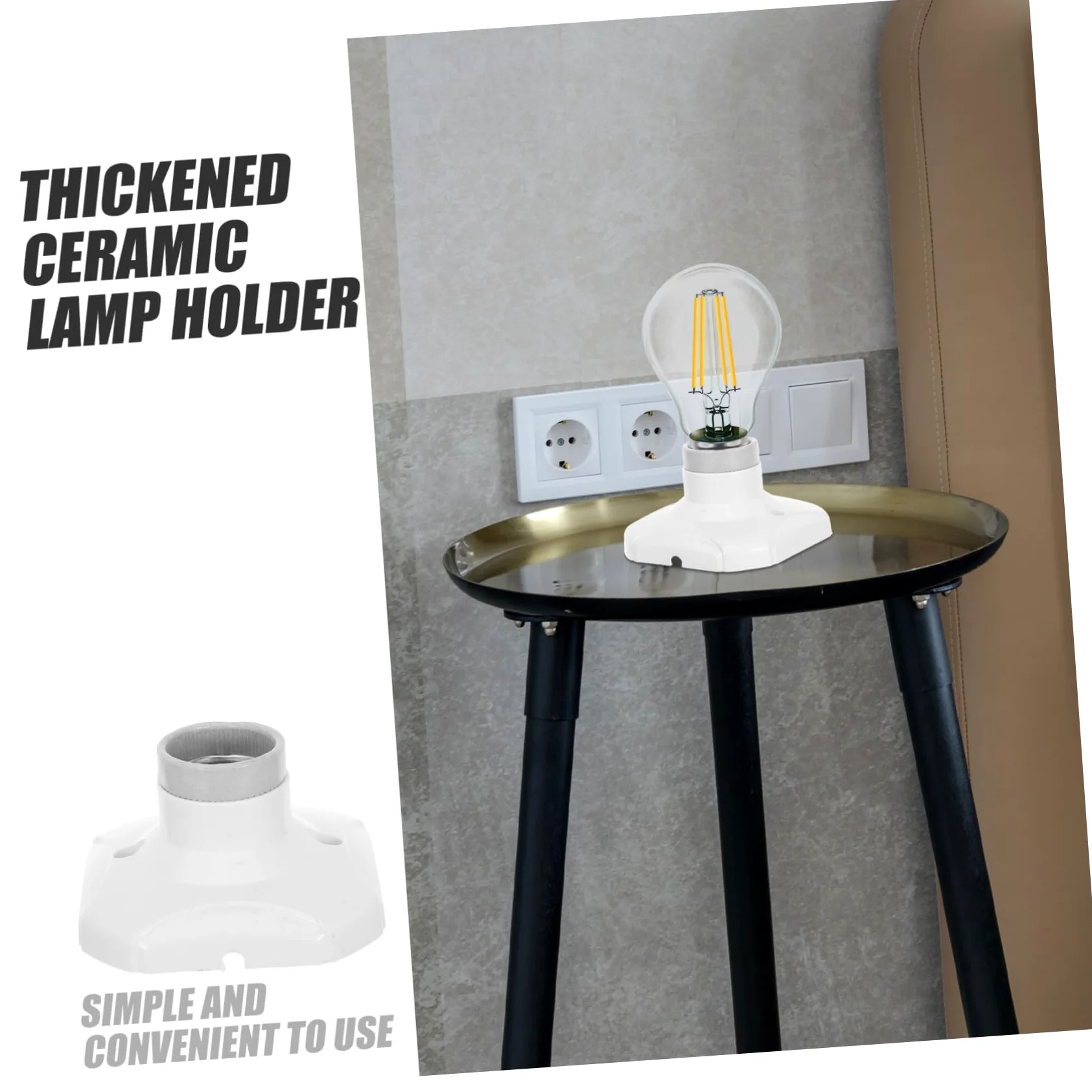 Uonlytech Portalampada E27 in Ceramica Bianca, 20 Pezzi, 250v, Installazione Facile, Base per Plafoniera e Sospensione, per Casa e Negozi