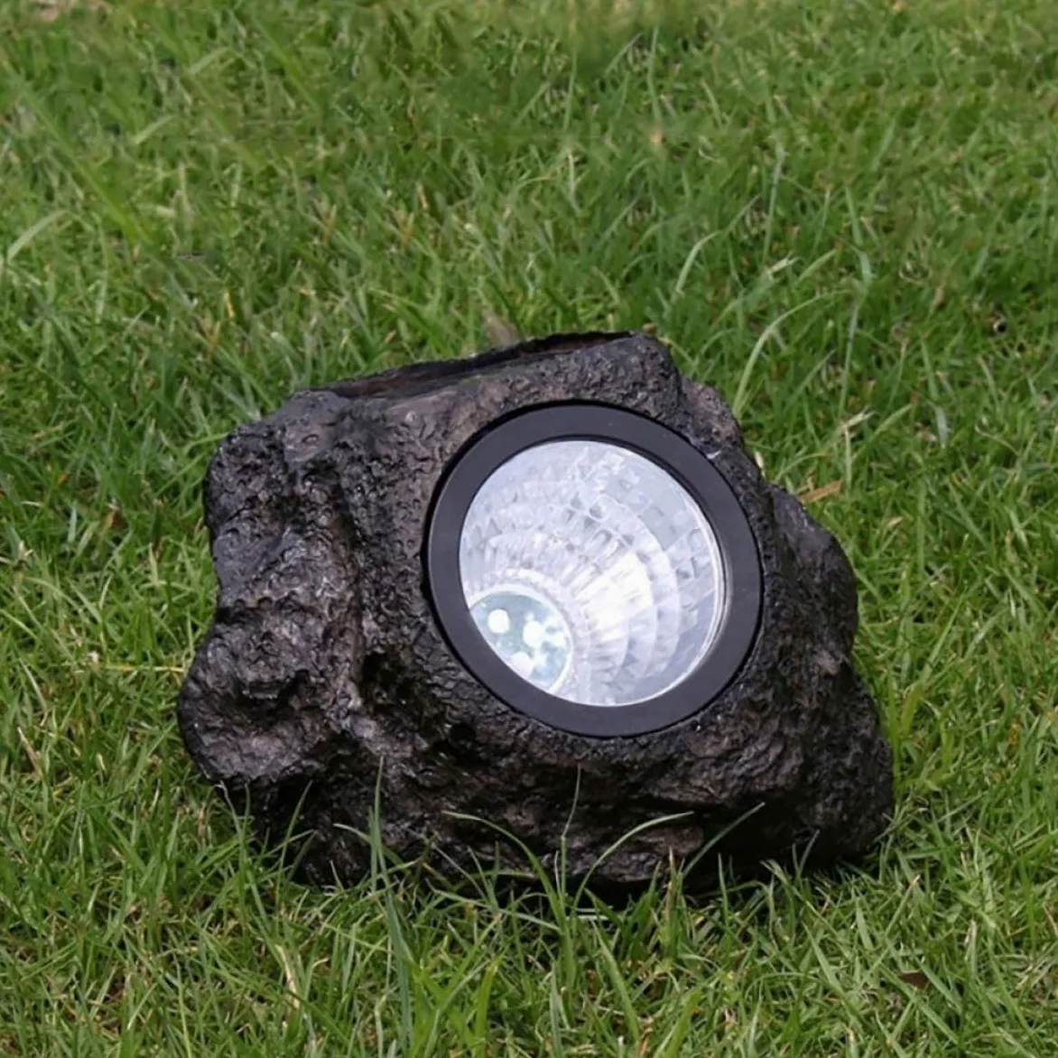 Beavorty Luci Solari da Esterno Impermeabili 2 Pezzi, Lampade da Giardino a Forma di Pietra Artificiale Illuminazione Solare per Paesaggio, Decorazioni per Patio e Cortile Automatiche