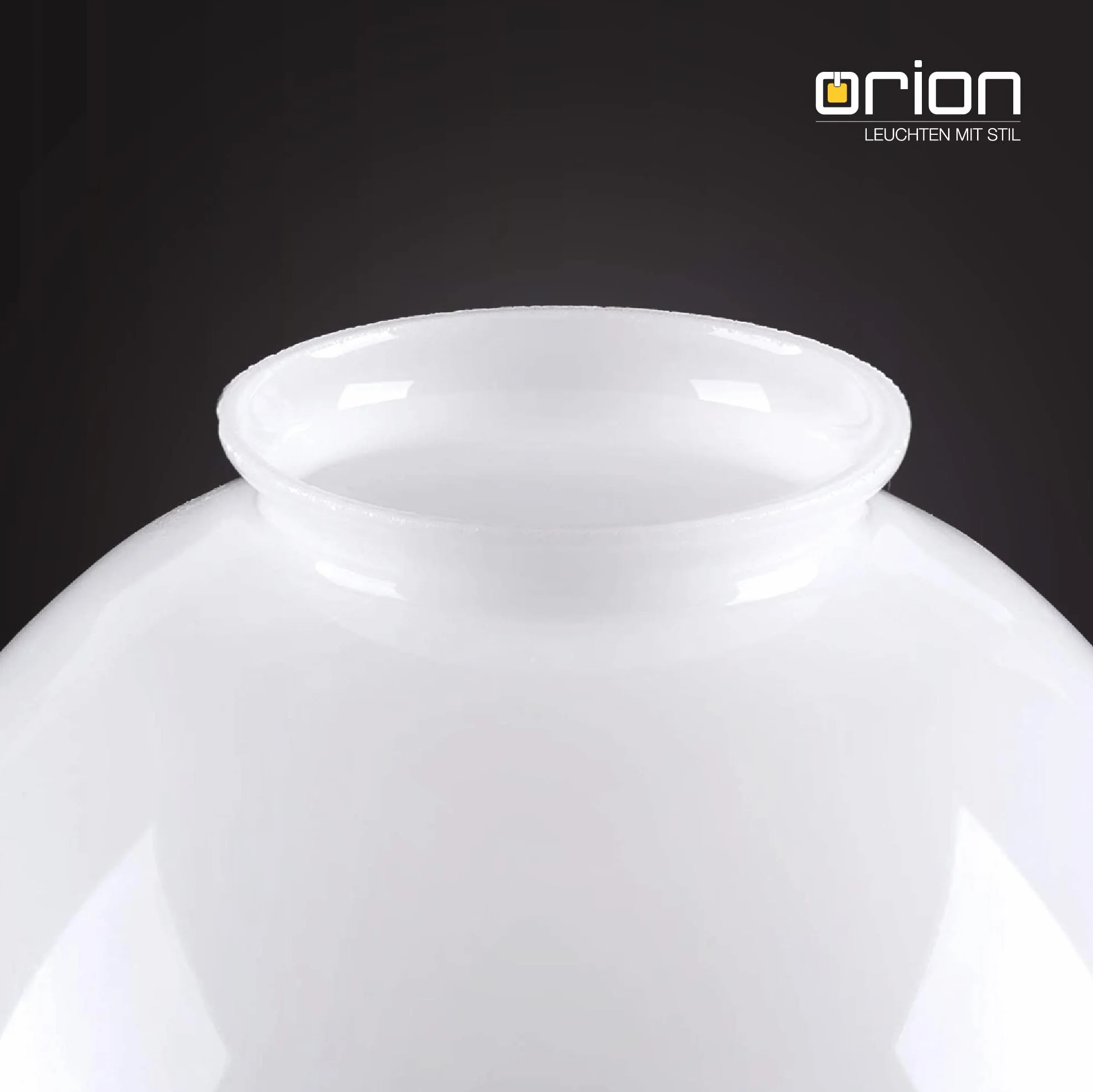 Sfera di Vetro Con Foro in Diverse Misure - Paralume Con Bordo di Presa in Vetro Opale Bianco Lucido di Ricambio (Ø 250mm)