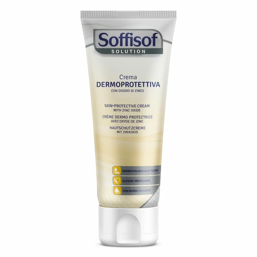 Soffisof Crema Dermoprotettiva 200ml Ossido di Zinco 10% Pasta Barriera per Anziani, Allettati e Neonati