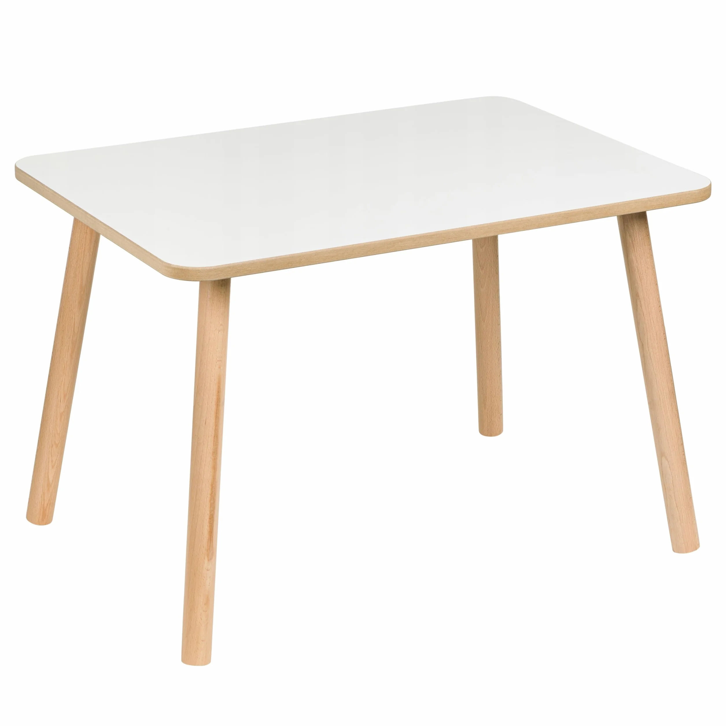 Set tavolo per bambini + 2 sedie orso 70×50×47 cm MDF legno naturale bordi arrotondati stabile 3-7 anni