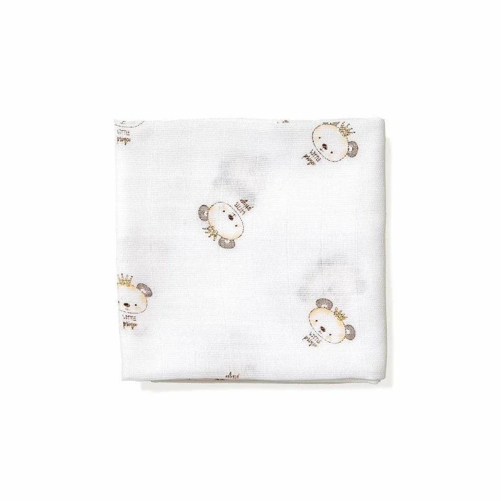 Interbaby Mussola Di Cotone Neonato Con Stampe Grigie 200 g