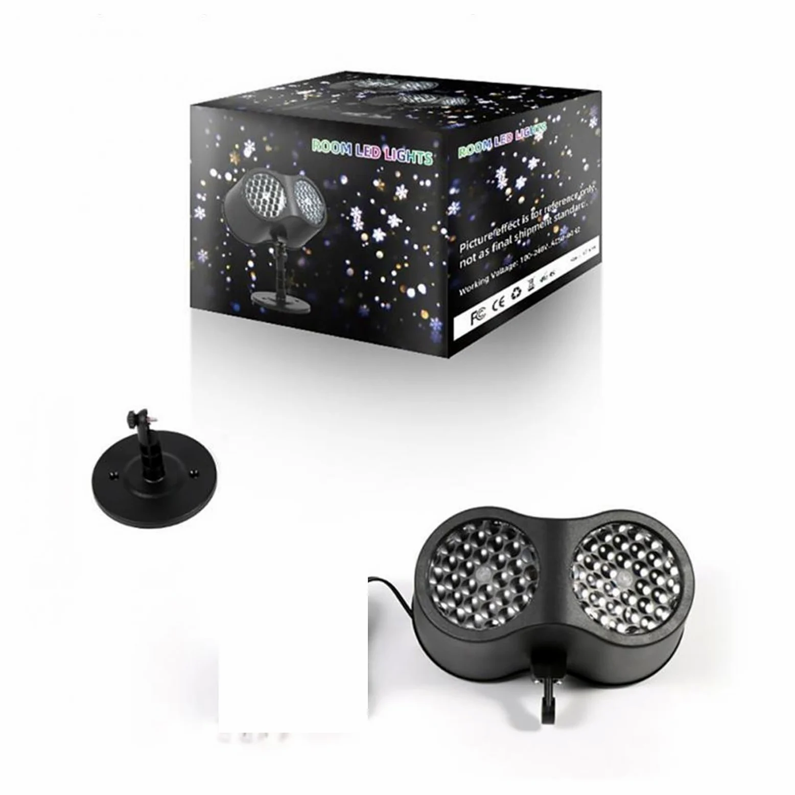 Proiettore di Natale Fiocco di neve Luci da palcoscenico Proiettore a doppia testa for esterni Atmosfera for feste a casa Lampada speciale,Halloween,Natale,Decorazioni per esterni