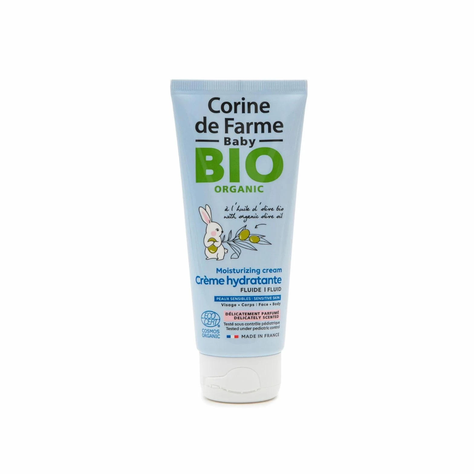 Corine de Farme Crema idratante biologica per neonati con olio di oliva e burro di karité, pelli sensibili, Made in France