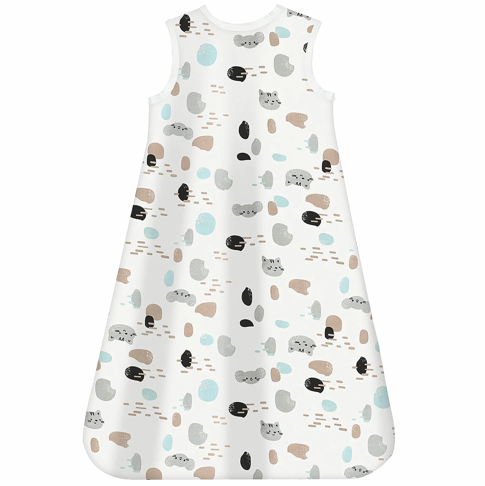 Mosebears Sacco nanna Estivo per Bambini 0,5 Tog 100% Cotone Traspirante Spot Cat S (0-6 mesi)