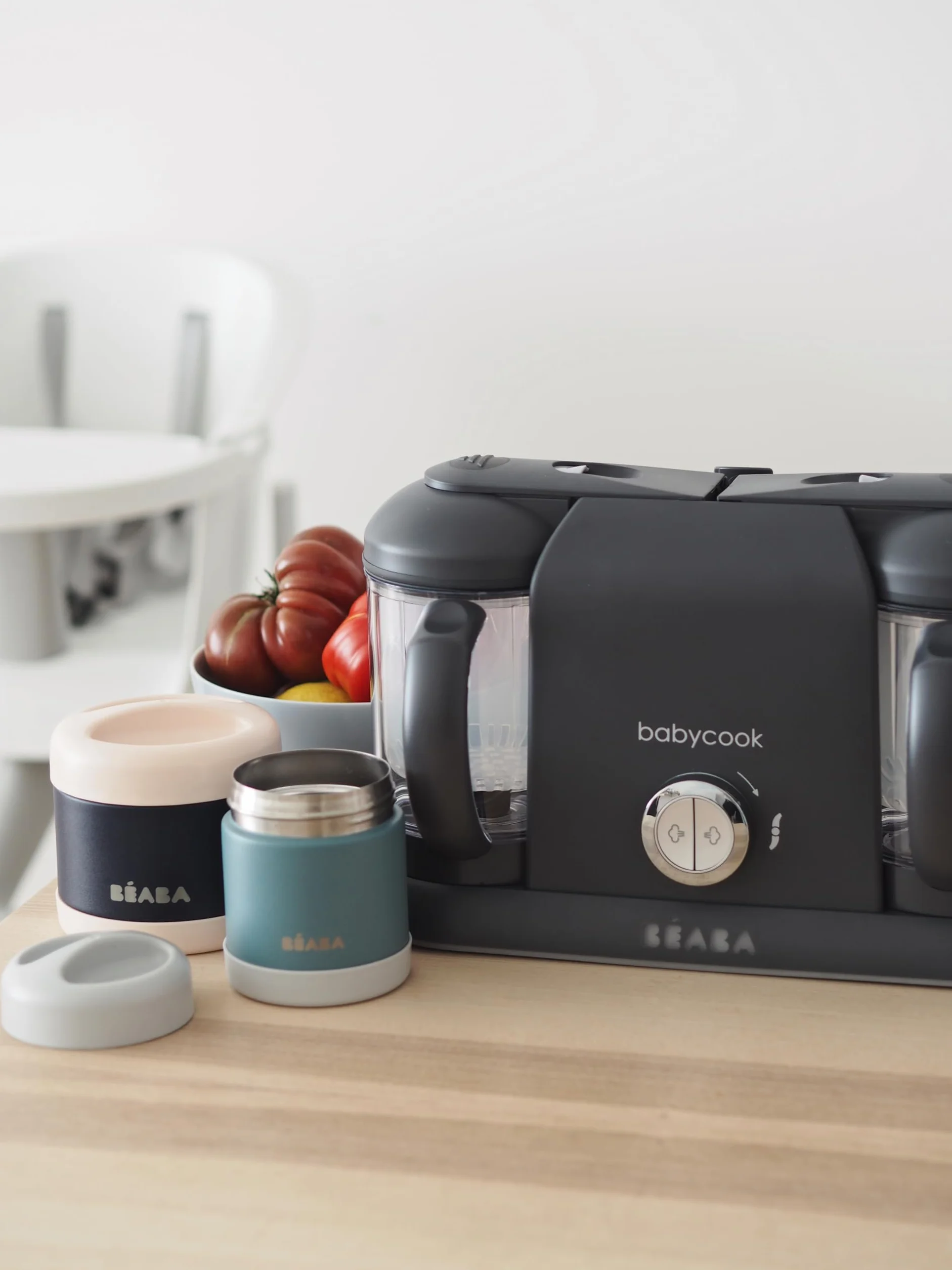 BÉABA Babycook Duo Robot per Pappe 4 in 1 Cottura a Vapore 2200 ml Dark grey