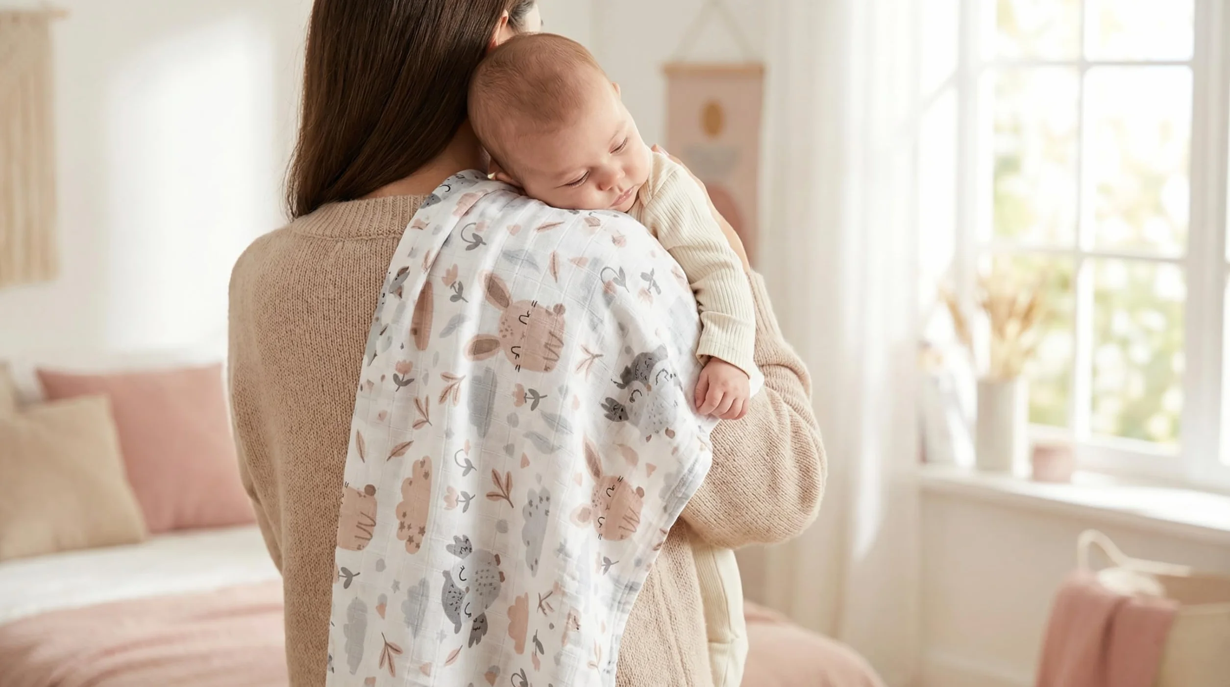 BABYSAFE Mussole Neonato Cotone Biologico 80x70cm Pacco da 3 Certificato OEKO-TEX Made in Europe