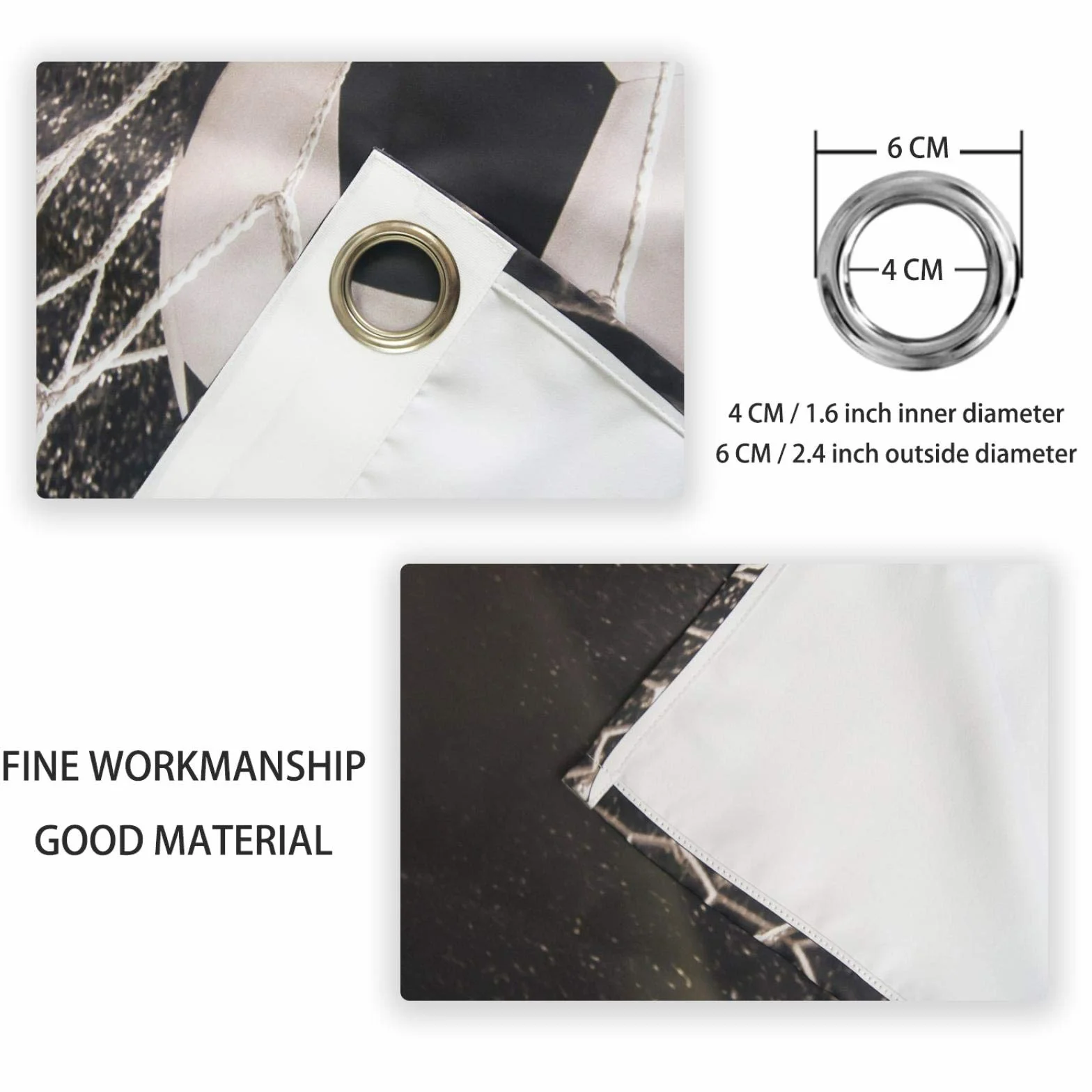 Tende Oscuranti Per Interni Bianco E Nero 300X270Cm 2 Pezzi Termica Isolante Tenda Della Finestra Con Occhielli