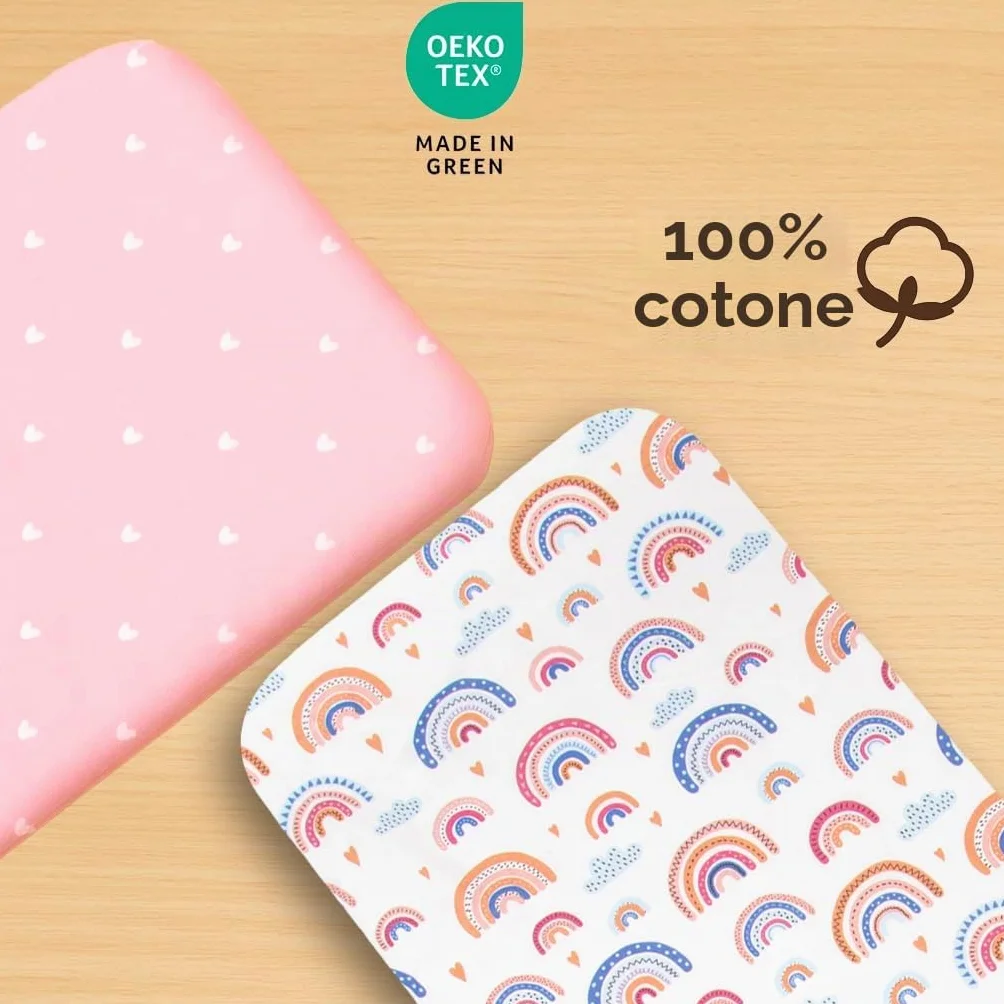 Lenzuola Next to Me 2PZ 100% Cotone 83 x 50 cm Arcobaleno