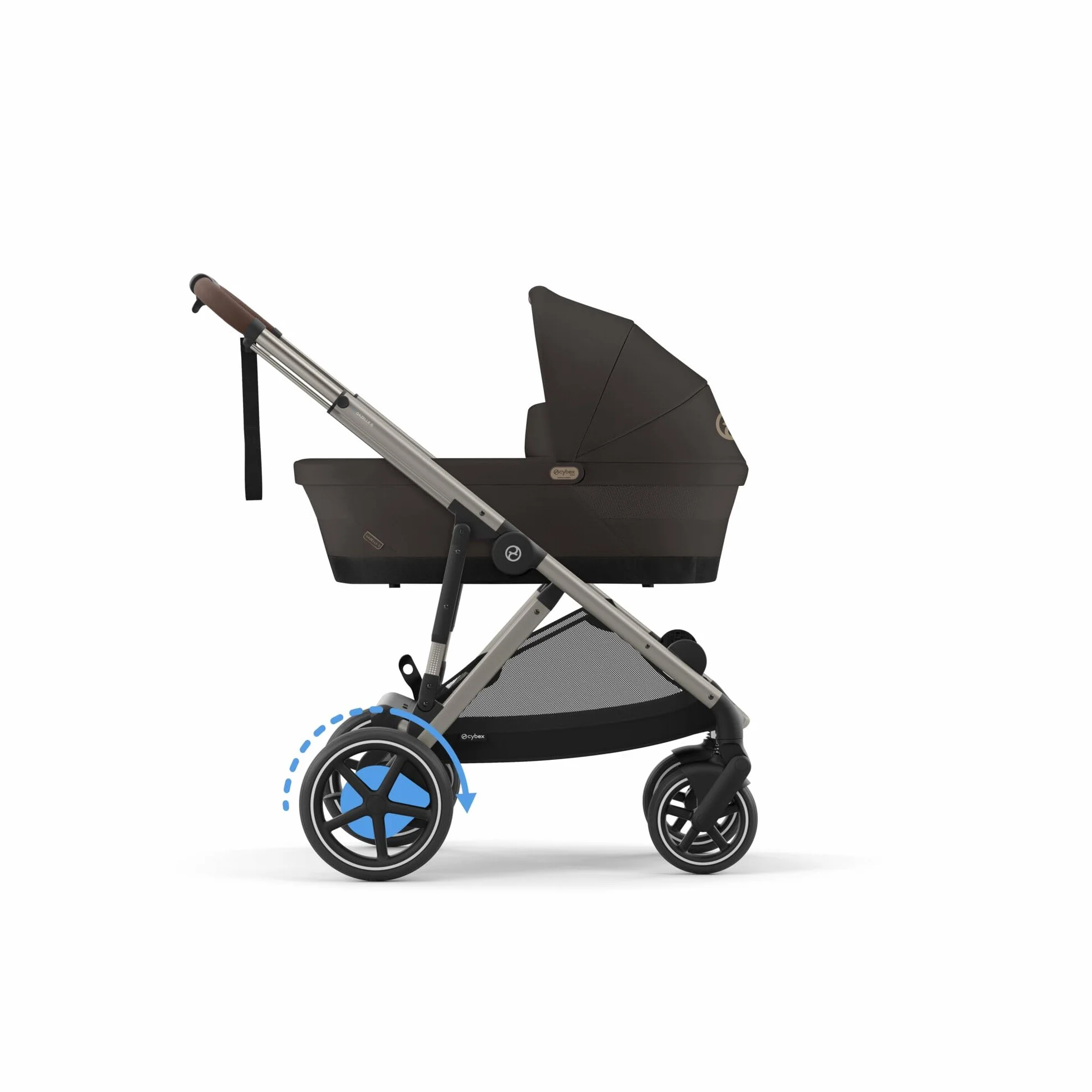 CYBEX Passeggino Gold e-GAZELLE S, max. 22 kg, sistema all-in-1 con azionamento elettrico, Chocolate Brown