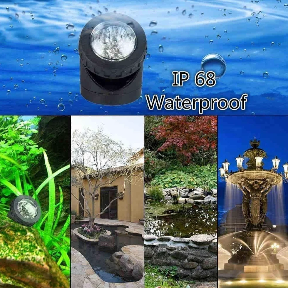 Luce solare da giardino, Impermeabile Faretti solari lampade sommergibili Luci subacquee Giardino Paesaggio Luci Spotlight per Acquario,giardino, stagno,fontana(Digitare 3-bianco)