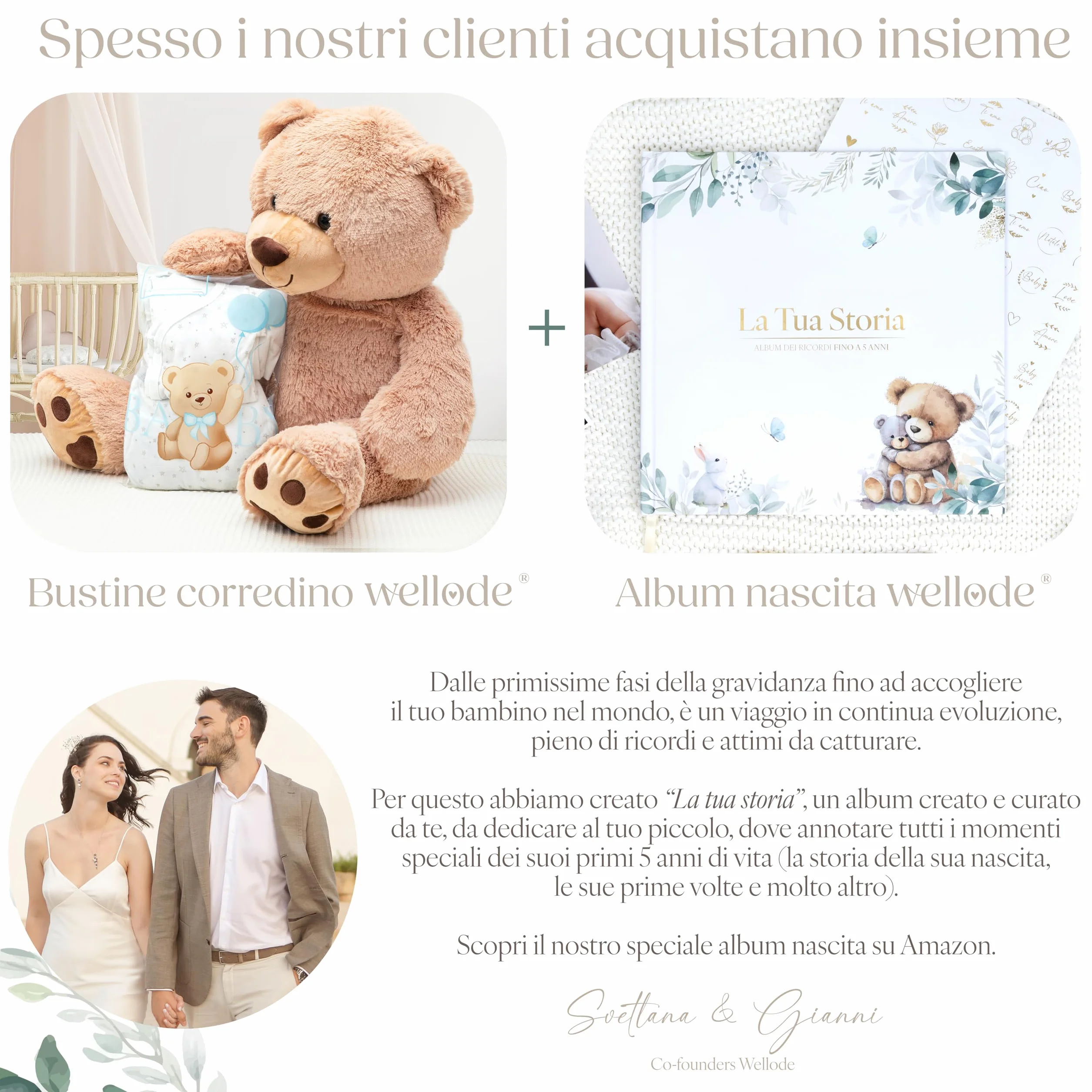 Wellode 8 Bustine Corredino Neonato Ospedale Teddy Bear, 6 Grandi e 2 Piccole - Sacchetti Cambio Neonato Riutilizzabili per Asilo e Viaggi - Idea Regalo Nascita Baby Shower