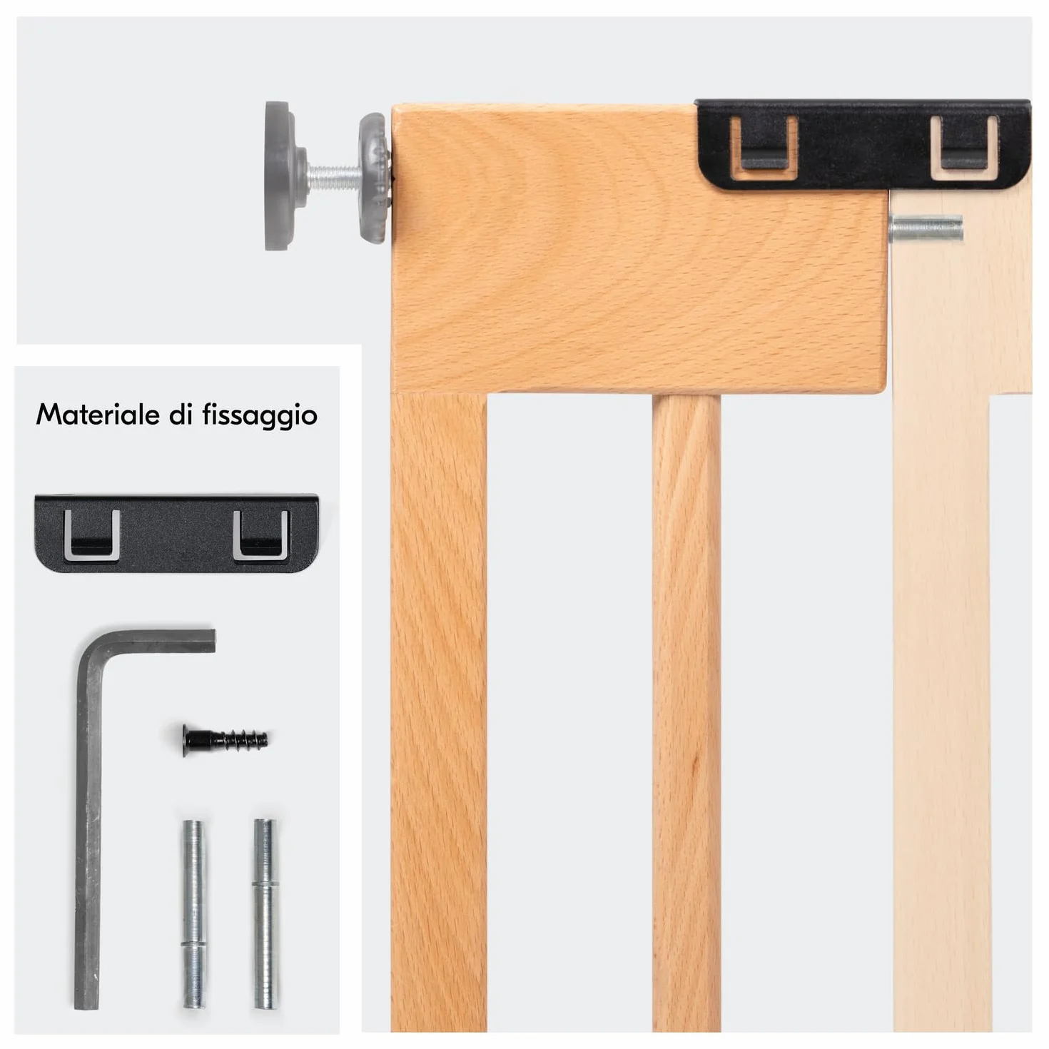 hauck Estensione da 15 cm Compatibile Cancelletto di Sicurezza Clear Step Easyclose Eco, Legno di Faggio - Accessorio per Cancellino Bambini e Cani