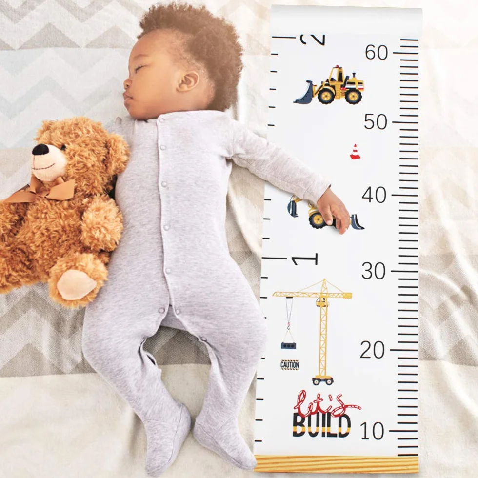 Grafico Crescita Bambini Tela Rimovibile con Gancio 200cm x 20cm