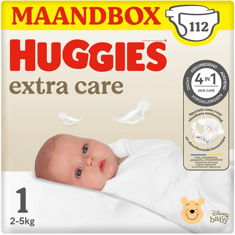 Huggies Bebè Extra Care Pannolini Taglia 1 (2-5 kg) 112 sztuk