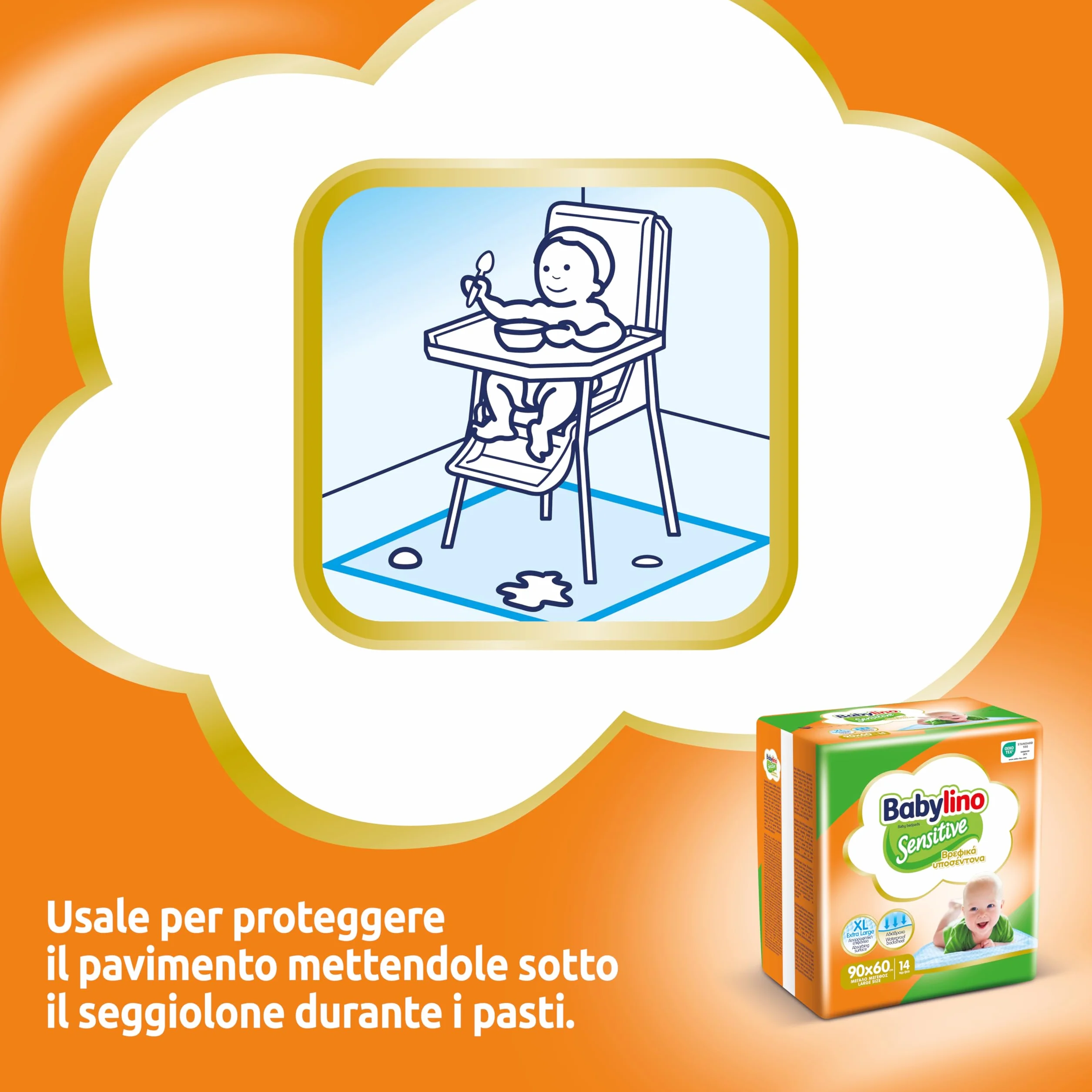 Babylino Sensitive Teli Cambio 90x60cm, 14 sztuk