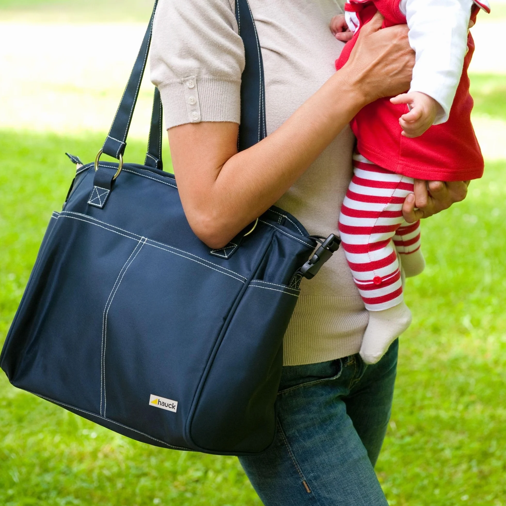 Hauck City Bag Blu Navy Borsa Fasciatoio Portatile con Materassino e Ganci Passeggino