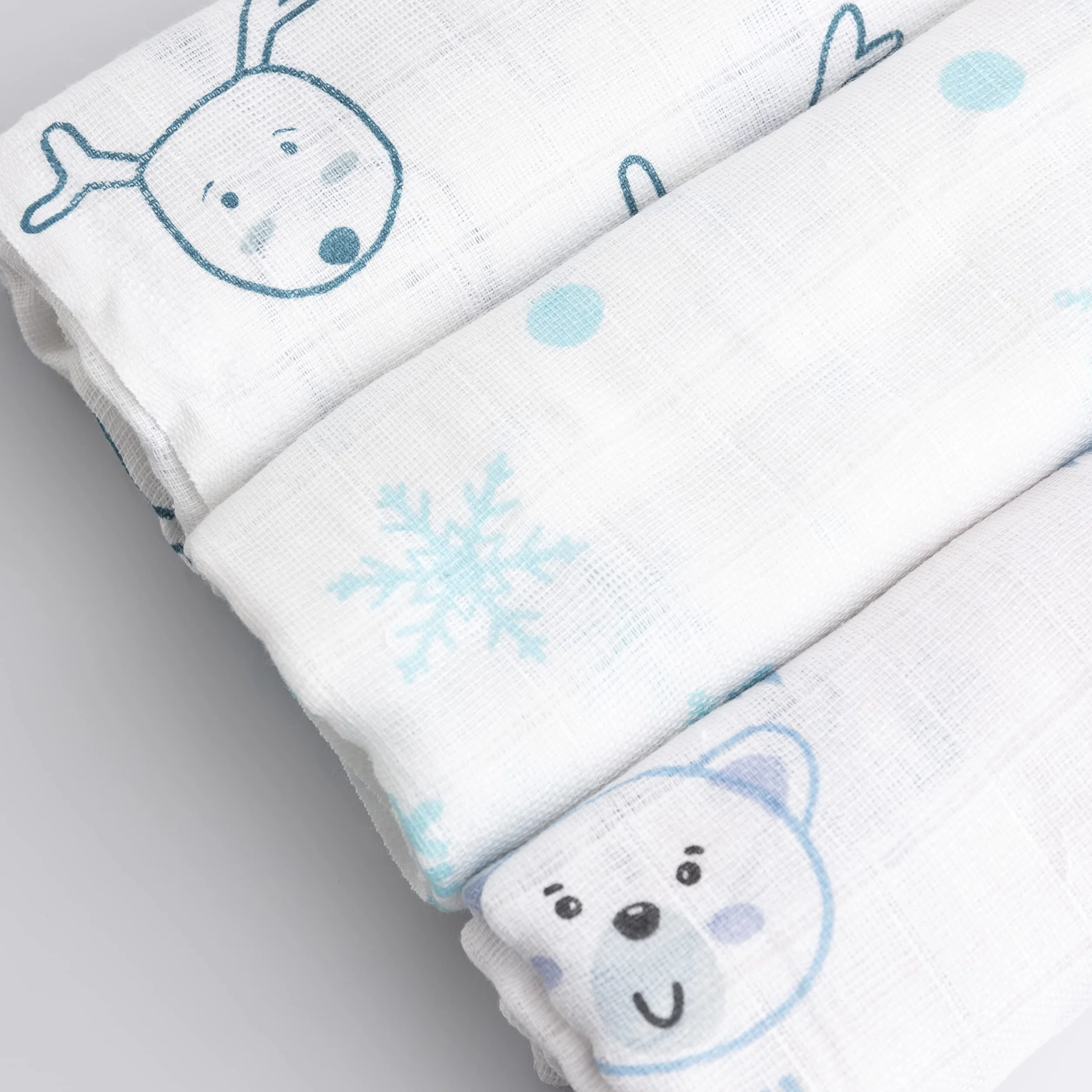 Set di 3 Mussole Neonato 80x80 cm 100% Cotone Naturale Certificato OEKO-TEX Copertina Neonato