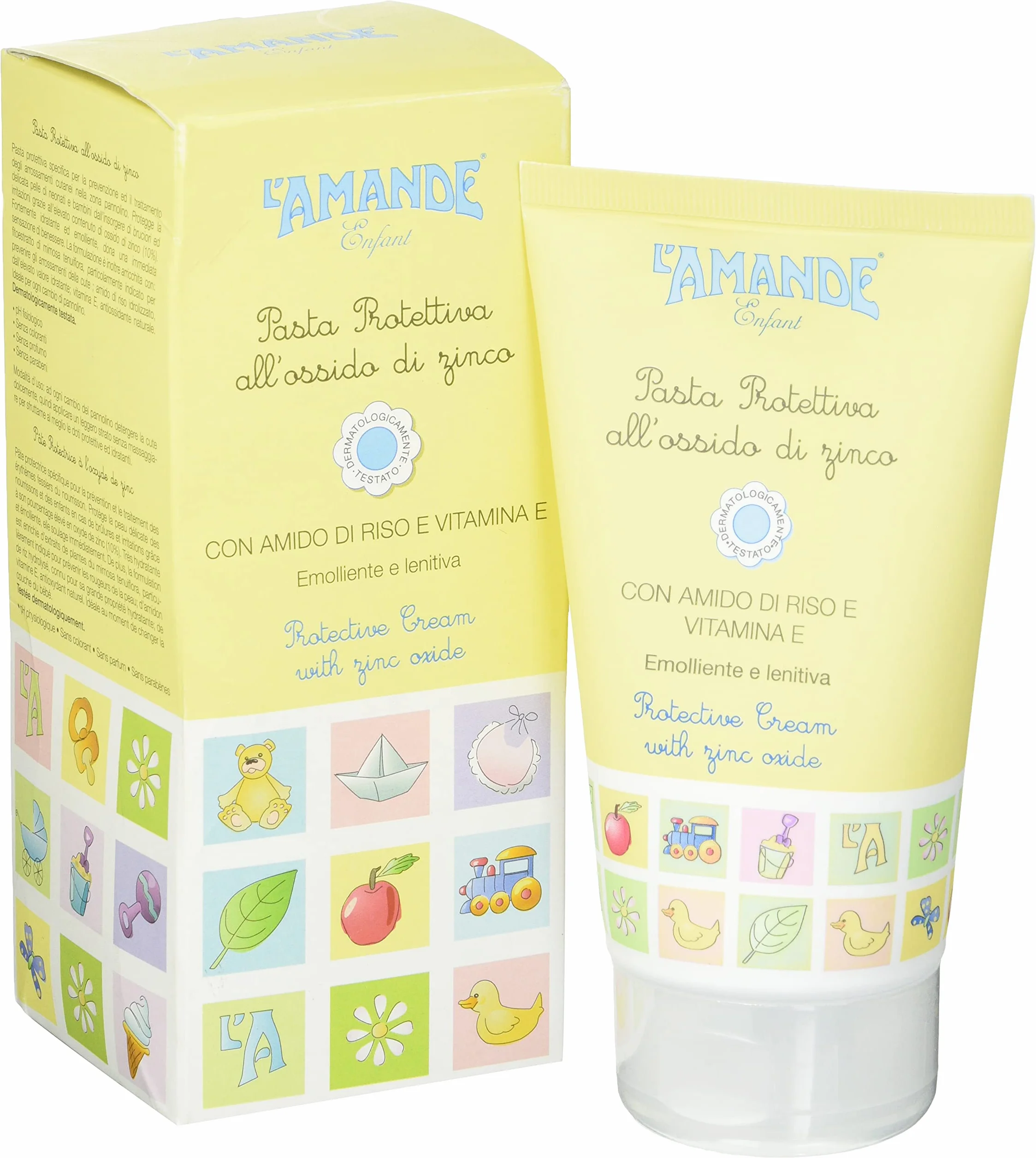 L'AMANDE Pasta Cambio Pannolino Neonati e Bambini all'Ossido di Zinco, Crema Pannolino Protettiva 150 ml