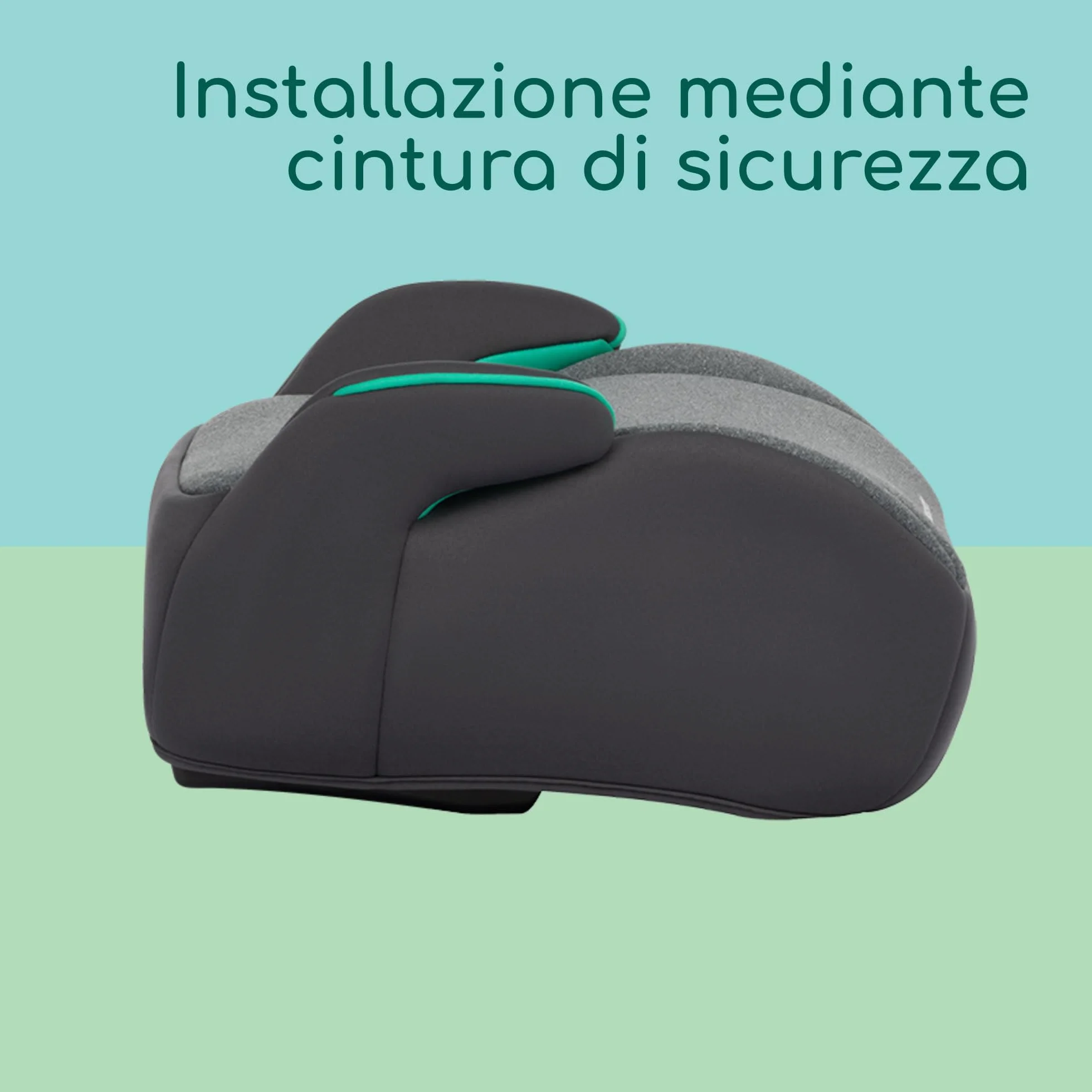 Bebeconfort Manga i-Safe Rialzo Auto, Alzatina auto per bambini 128-150 cm, Seggiolino leggero e compatto, Tinted Graphite