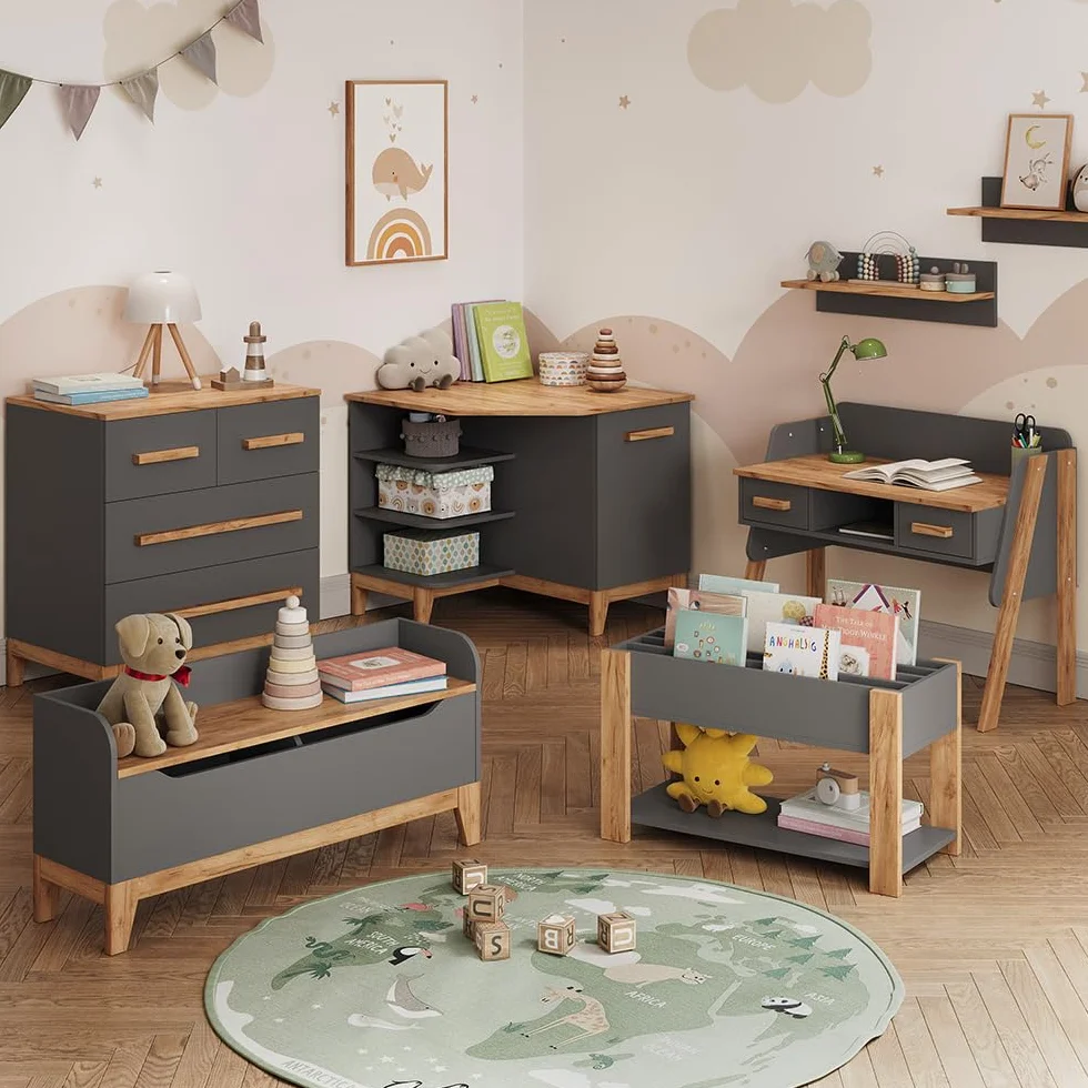 VitaliSpa Fasciatoio Malia Grigio Artisan 133.2 x 98 cm 3 cassetti rimovibile cassettiera