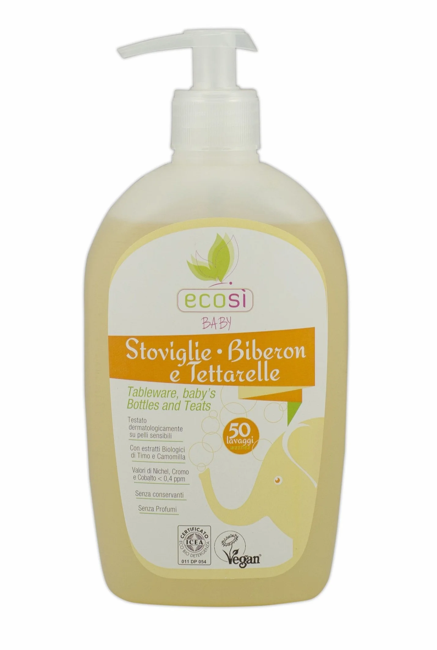 Ecosi Detergente Organico Vegano per Stoviglie 500 ml
