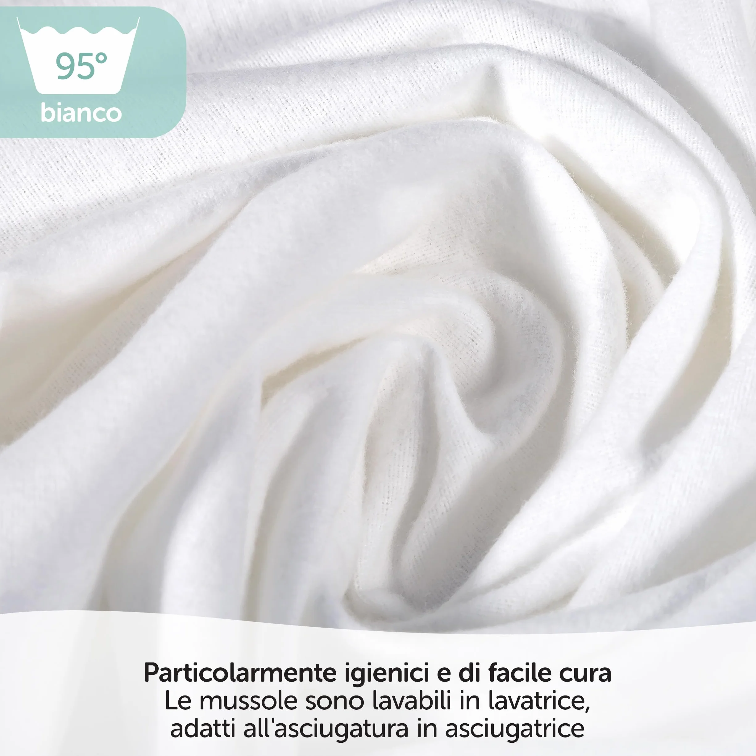 Mussole Neonato 80x80 5 Pezzi Oeko-Tex Standard 100 Teli Assorbenti Bianco