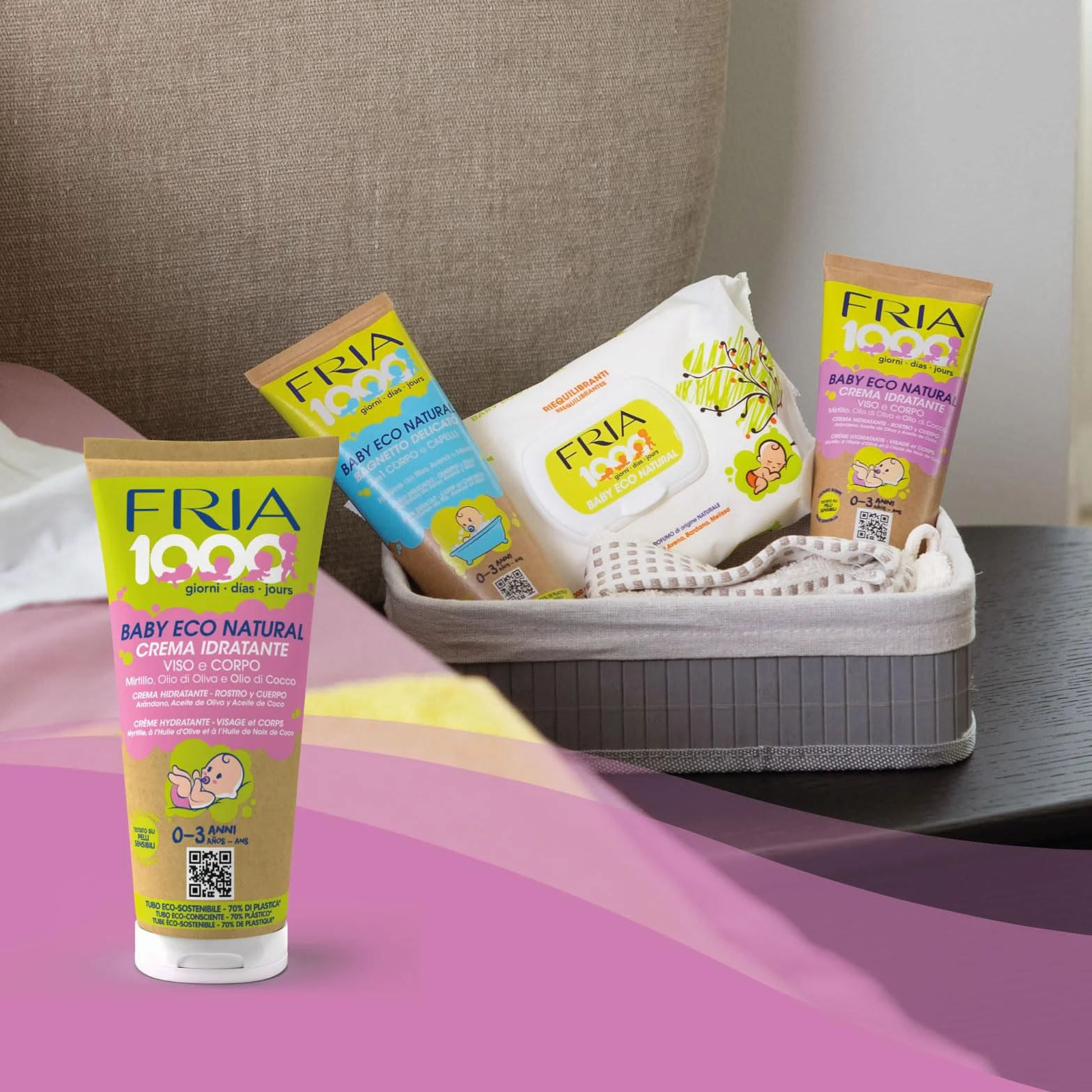 Fria 1000Giorni Crema Corpo e Viso Neonato Bambino Eco Natural con Olio di Cocco e Oliva 200ml