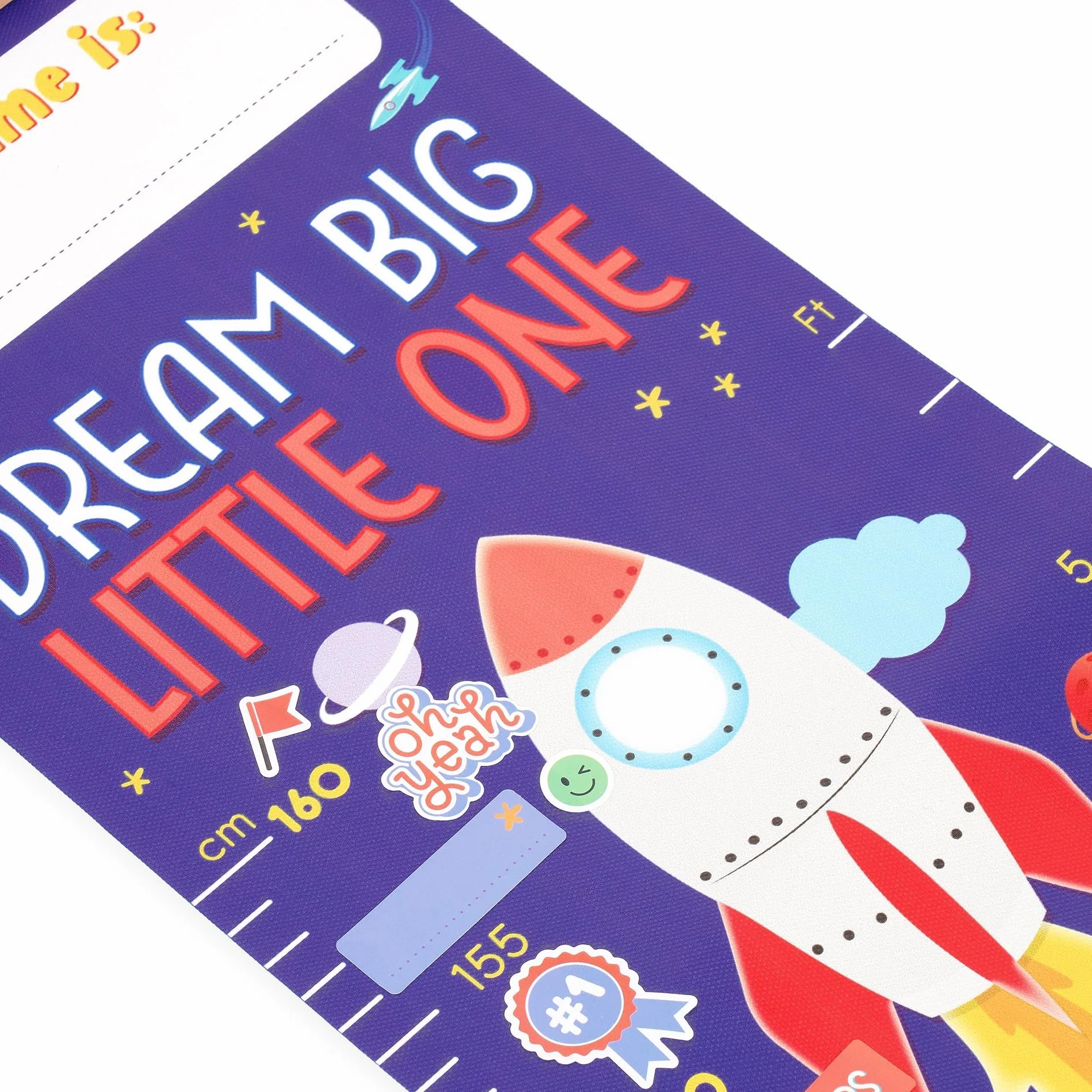 Legami Metro da Parete Dream Big Little One, Metro Altezza Bambini 160 cm, 41 Stickers, Listelli Legno, Tema Space