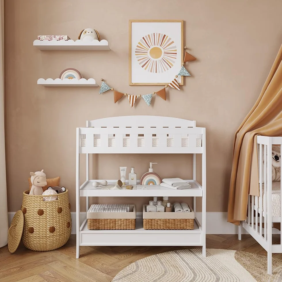 Vicco Nesty Fasciatoio Bianco 89 x 99.5 cm Sovrastruttura per Comò