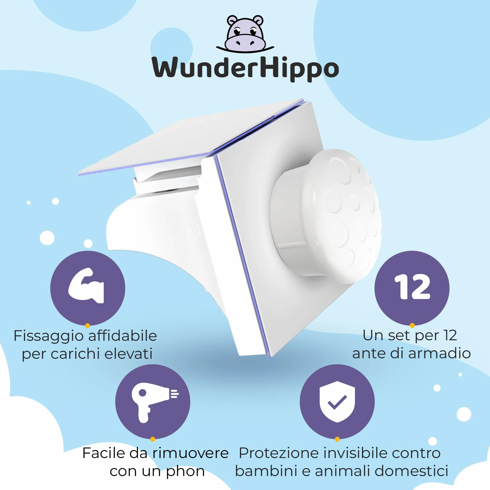 Chiusura Magnetica per Cassetti & Ante 12 Serrature 3 Chiavi Blocco Sicurezza Magnetico per Bambini