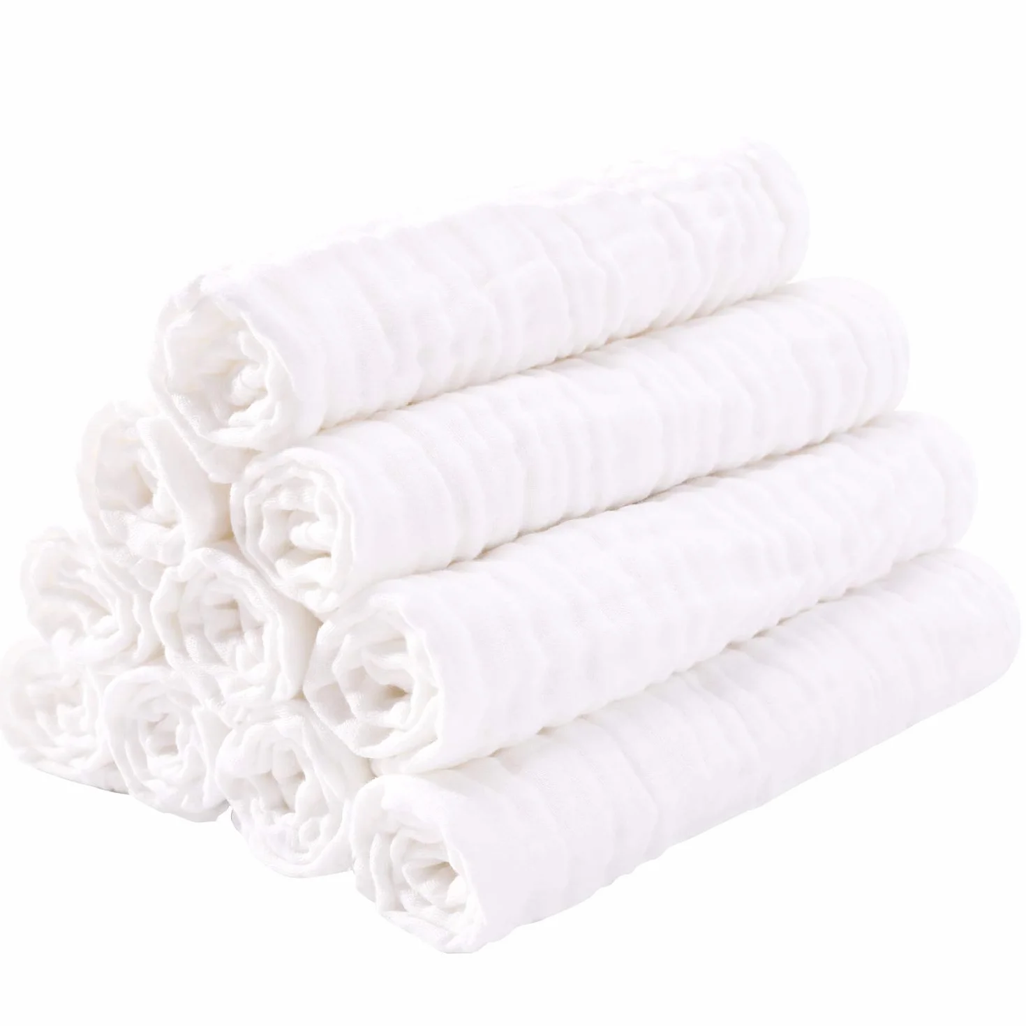Yoofoss Panni Burp in Mussola per Neonati 100% Cotone Salviette Grandi 27x50cm Morbidi Assorbenti Confezione da 10