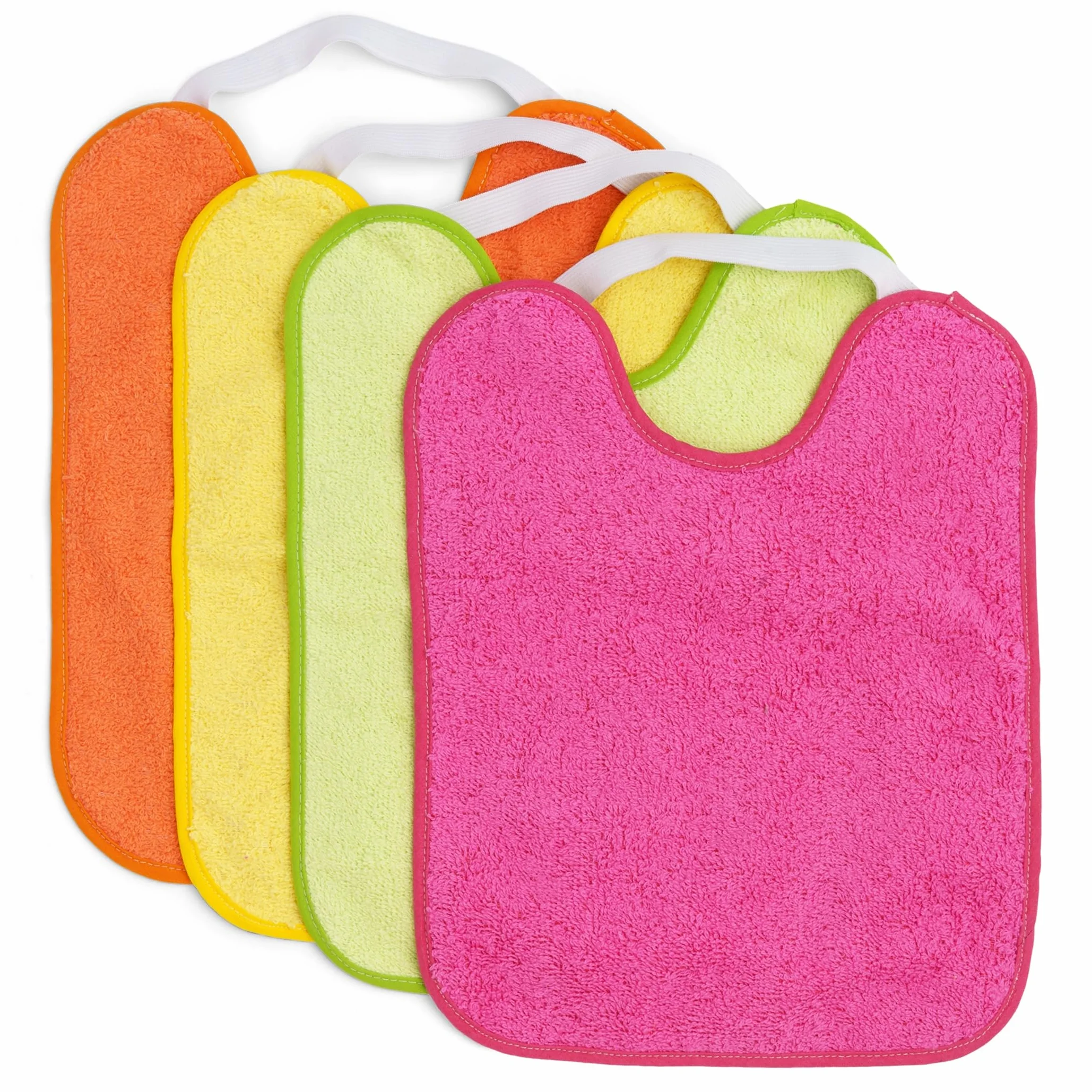Bavaglini Impermeabili 4 Pezzi 90% Cotone 10% Poliestere 24x31 cm per Bambini 1 Anno