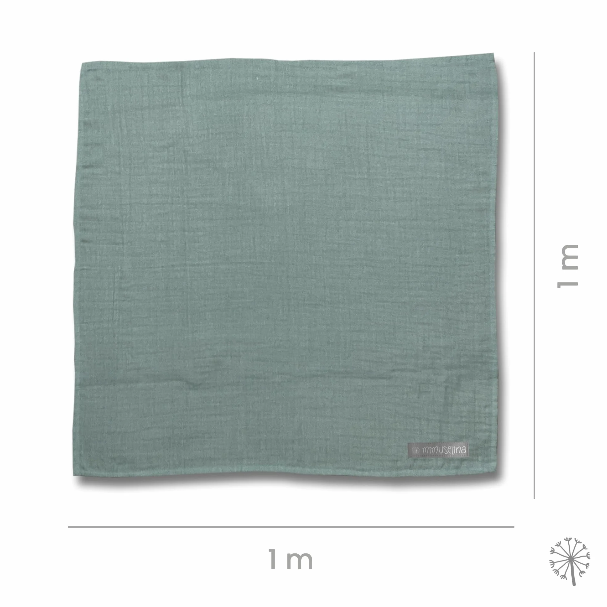 Confezione da 2 Mussola per Bambini 1x1m, Panno per Allattamento in Cotone Morbido, Assorbente, Traspirante (Ecru/Mint)