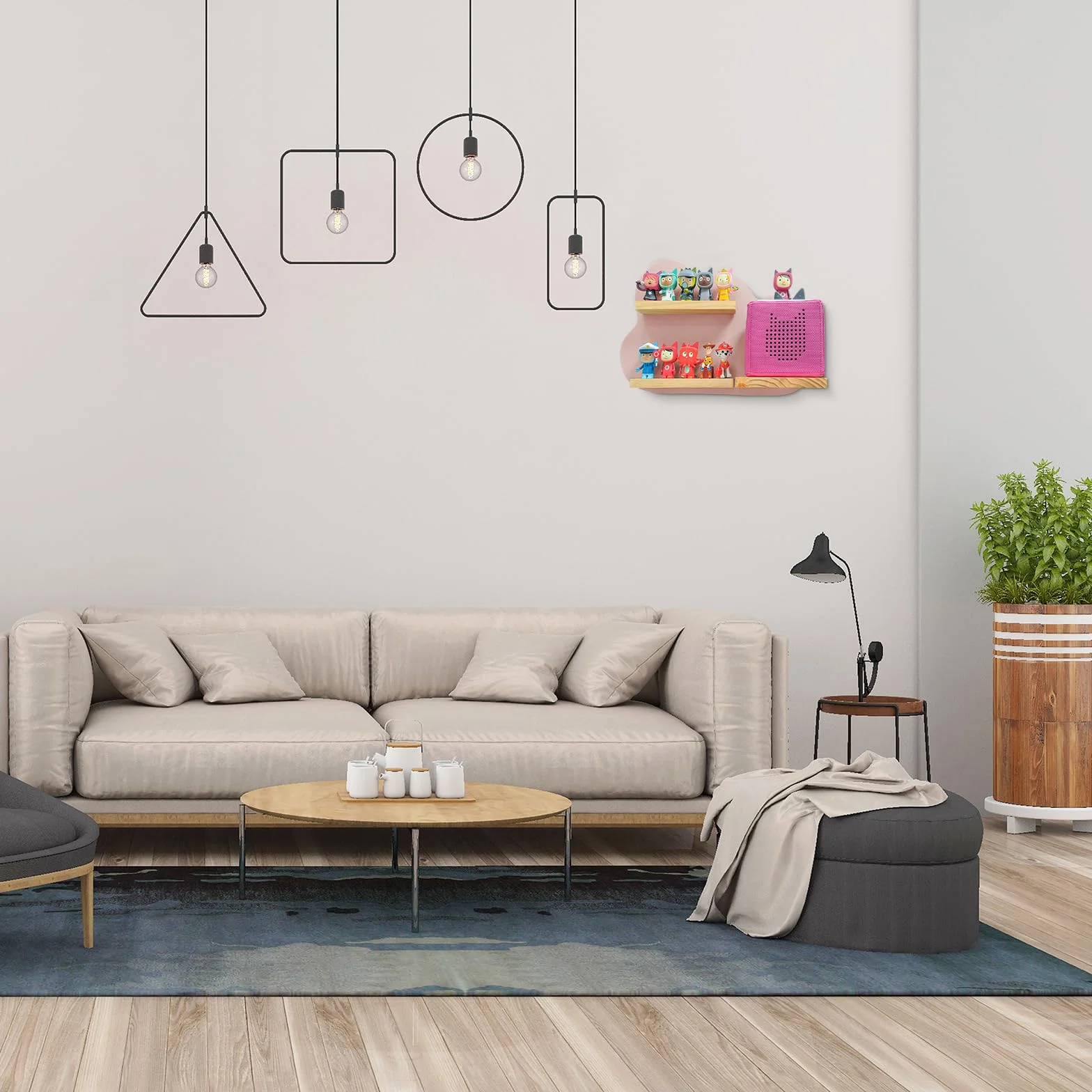 Scaffale Magnetico da Parete per Toniebox con Spazio per 10 Personaggi Acustici, Rosa