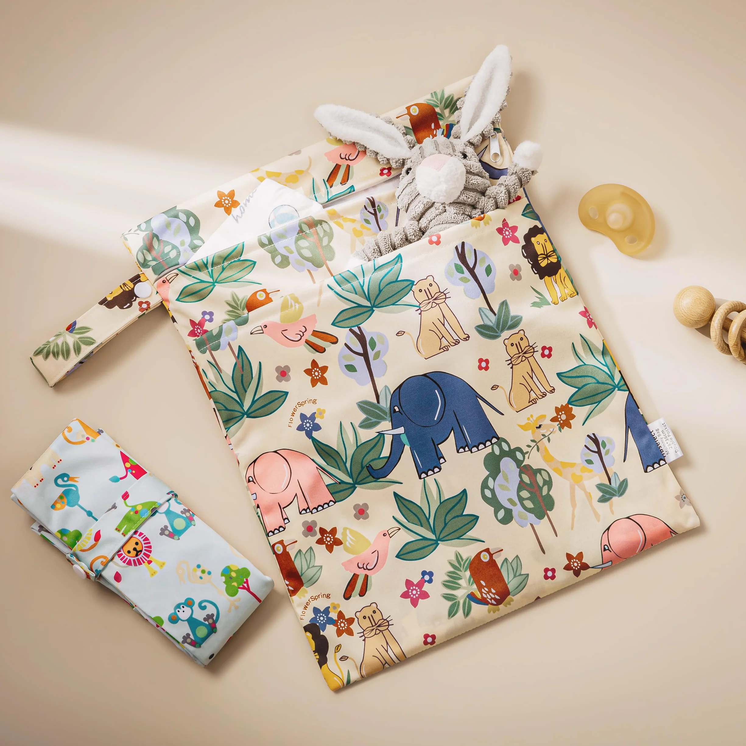 2 pezzi Borsa per Pannolini Lavabile Impermeabile con Cerniera Porta Pannolini Organizer