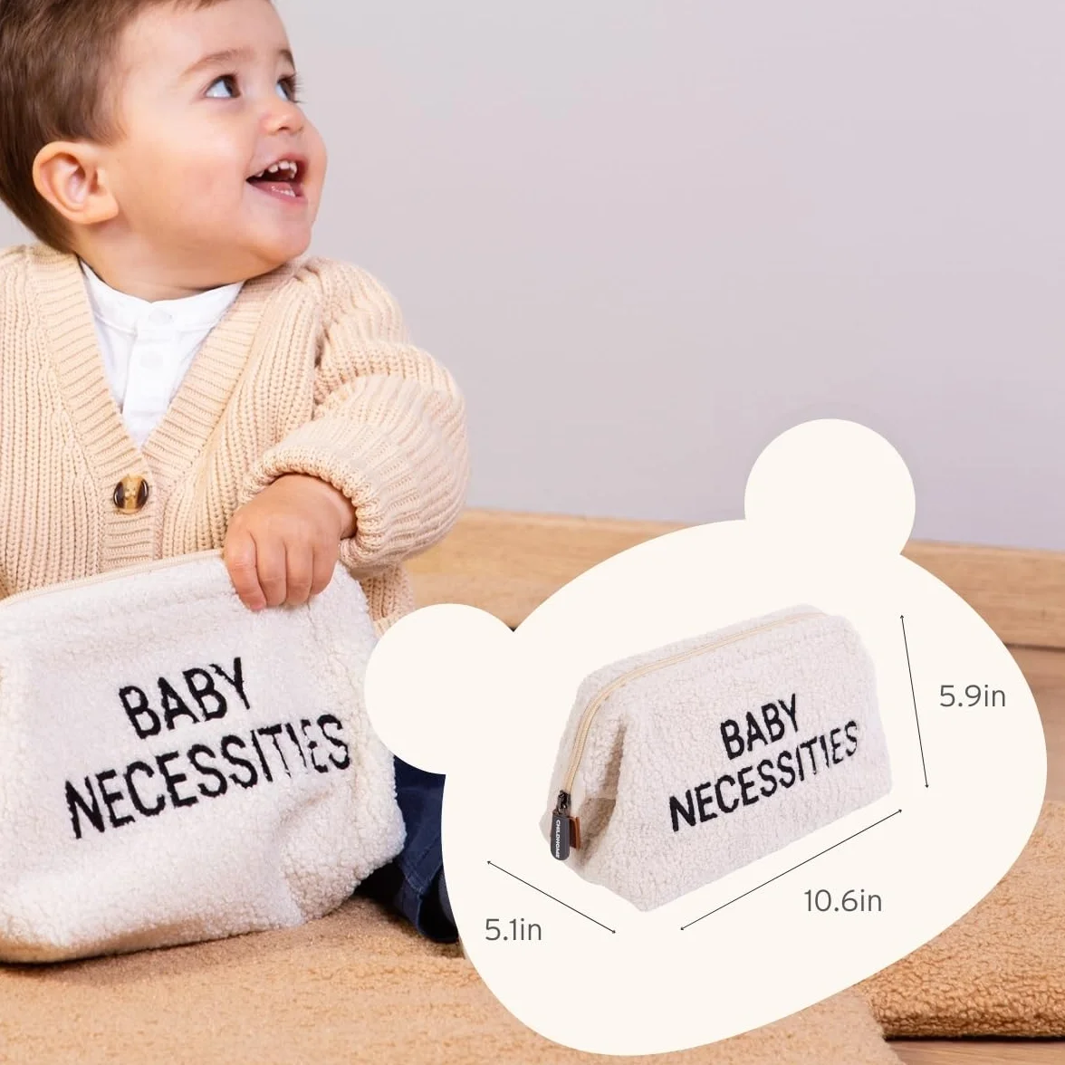 CHILDHOME Astuccio da toilette per neonato/bambino idrorepellente chiusura lampo leopardo