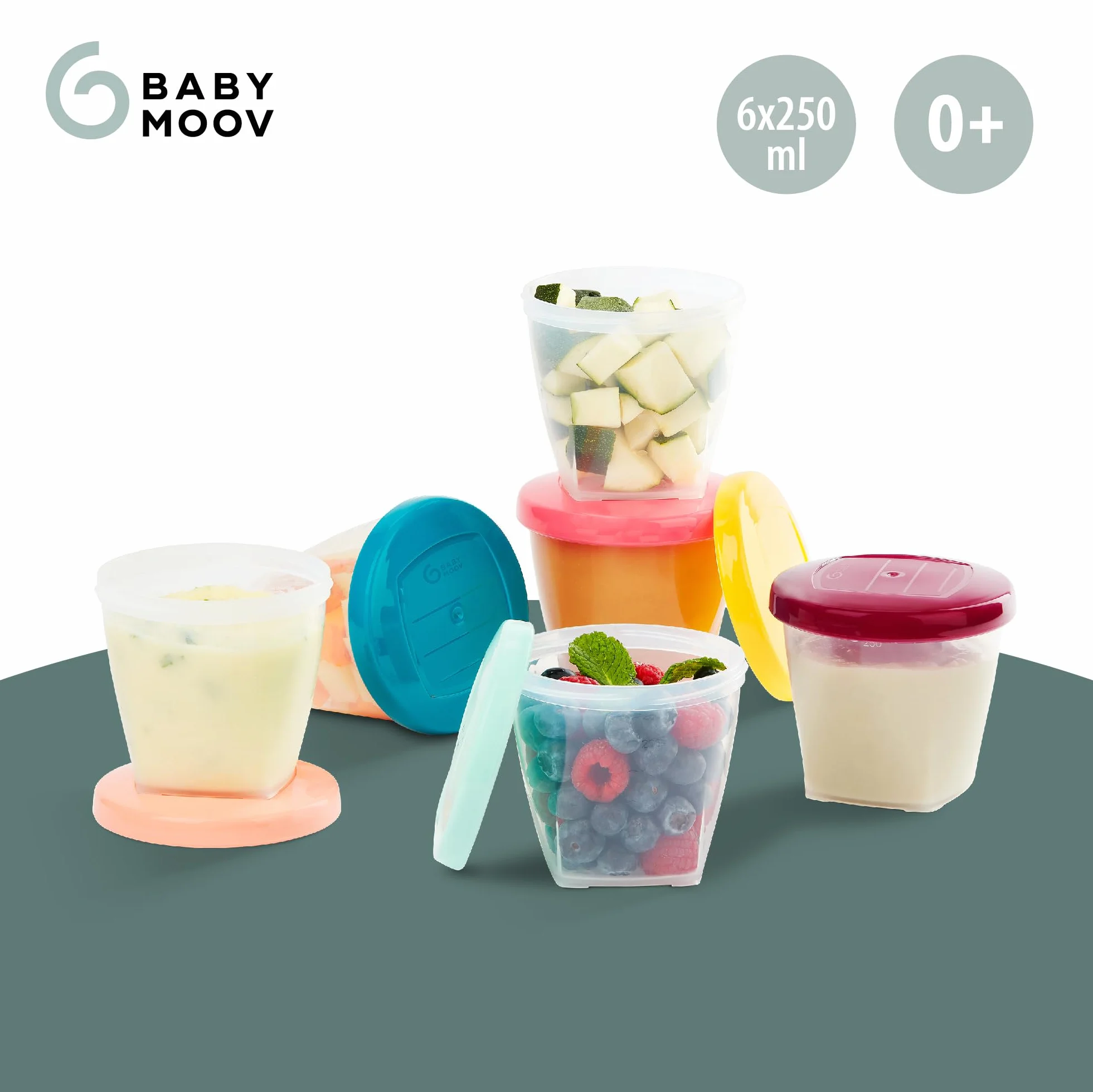 Babymoov Babybols Set Vasetti Ermetici Conservazione Pappe 250 ml Multicolore